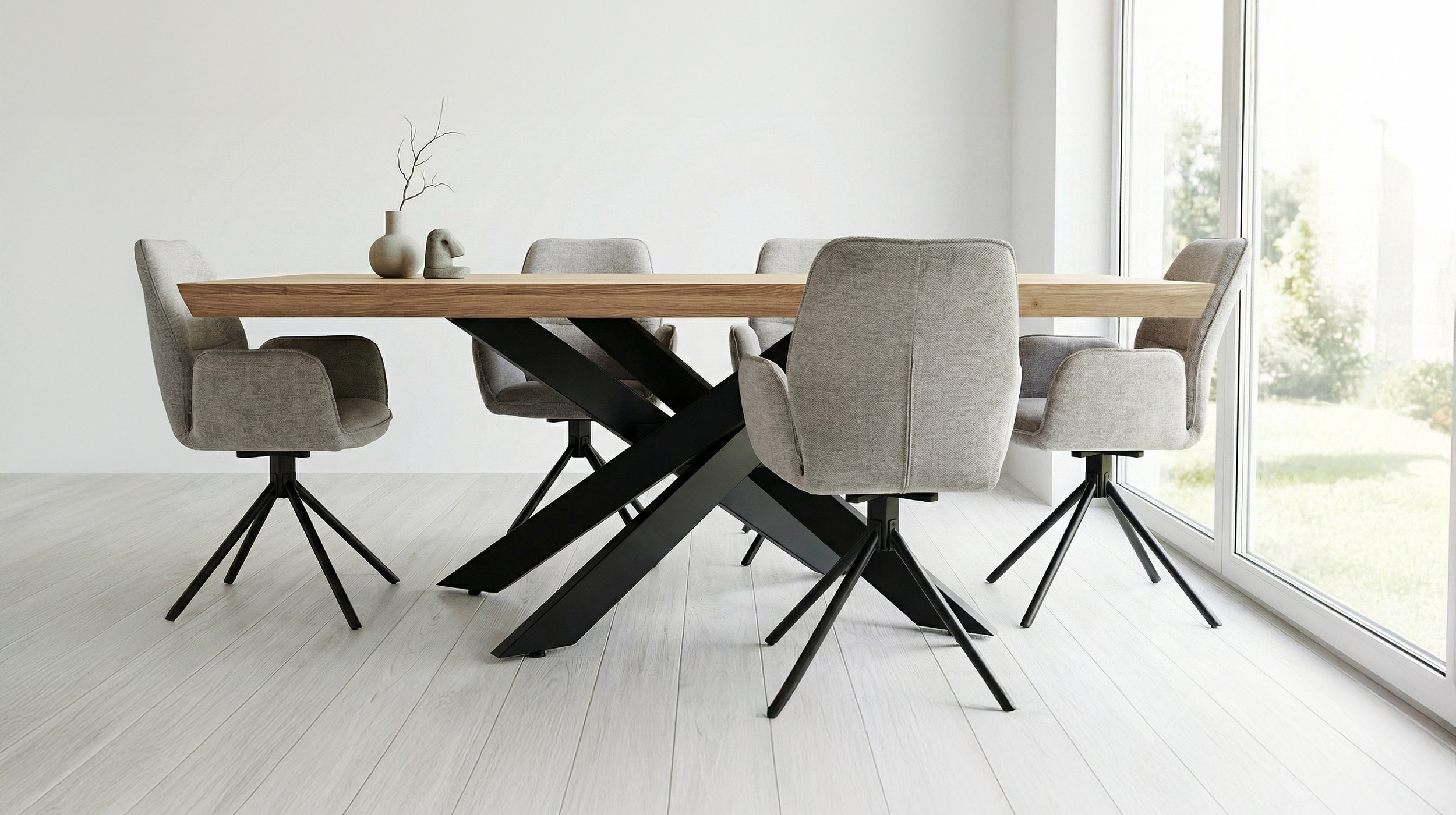 Esstisch Massivholztisch 180 x 100 cm Wildeiche geölt - AHUS