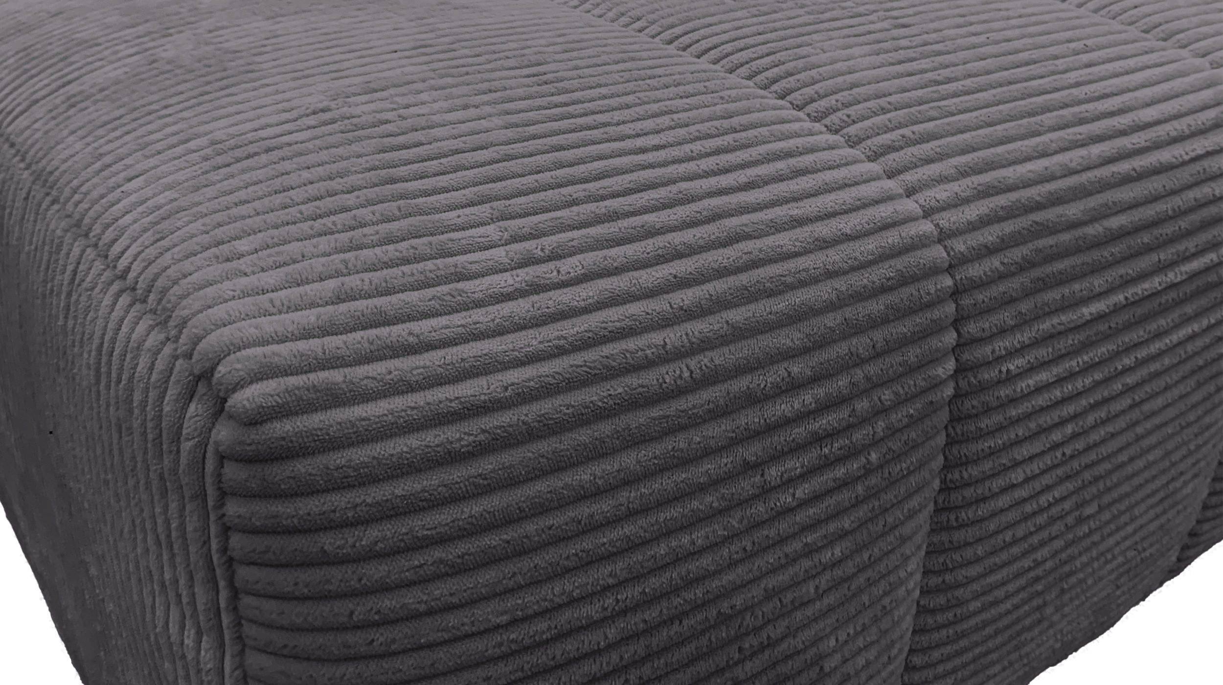 Ecksofa Cord grau - 256 x 180 cm - Sitztiefenverstellung - SIMPLE