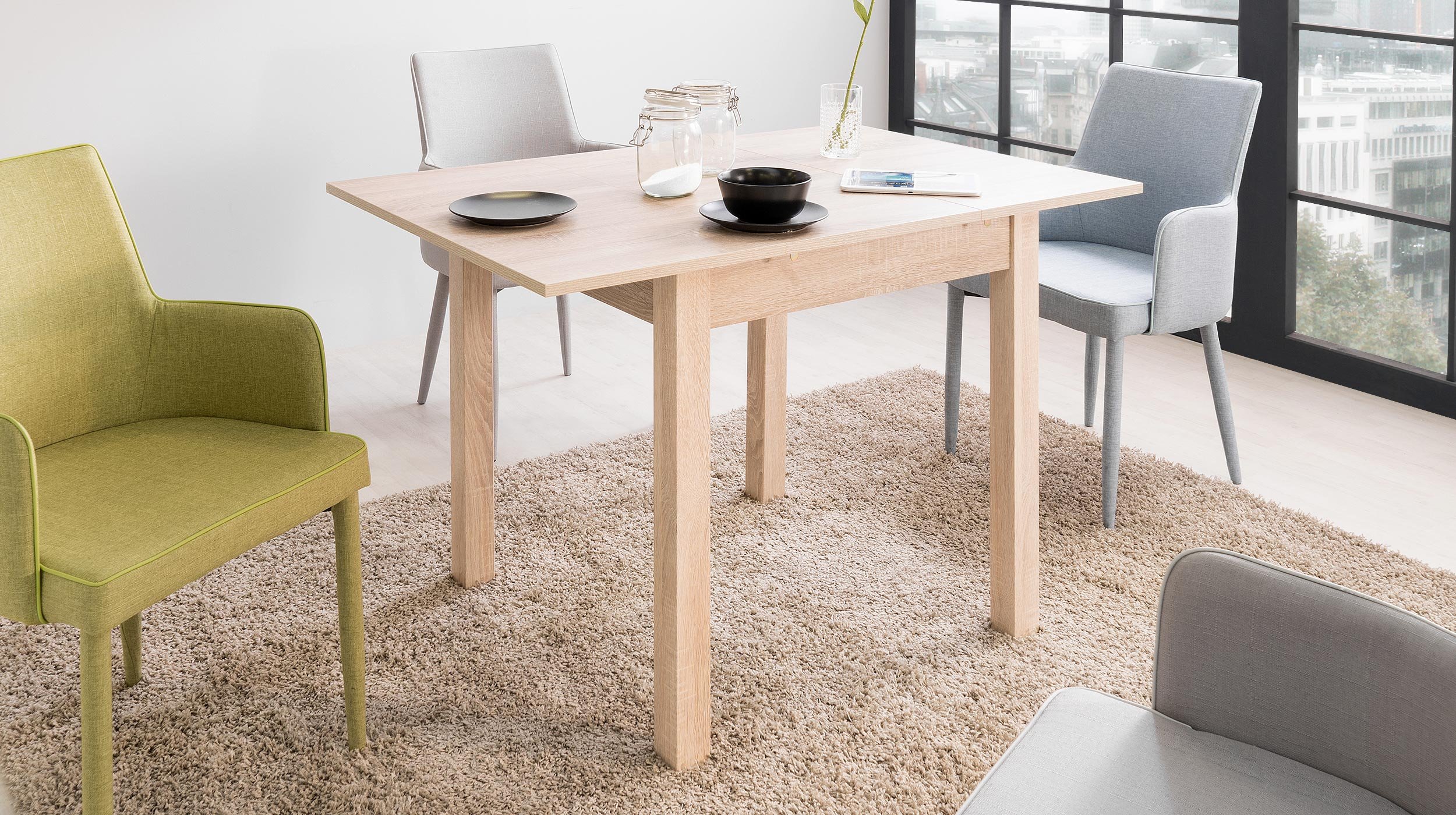 Esstisch 80 - 120 cm ausziehbar Sonoma Eiche - COBURG