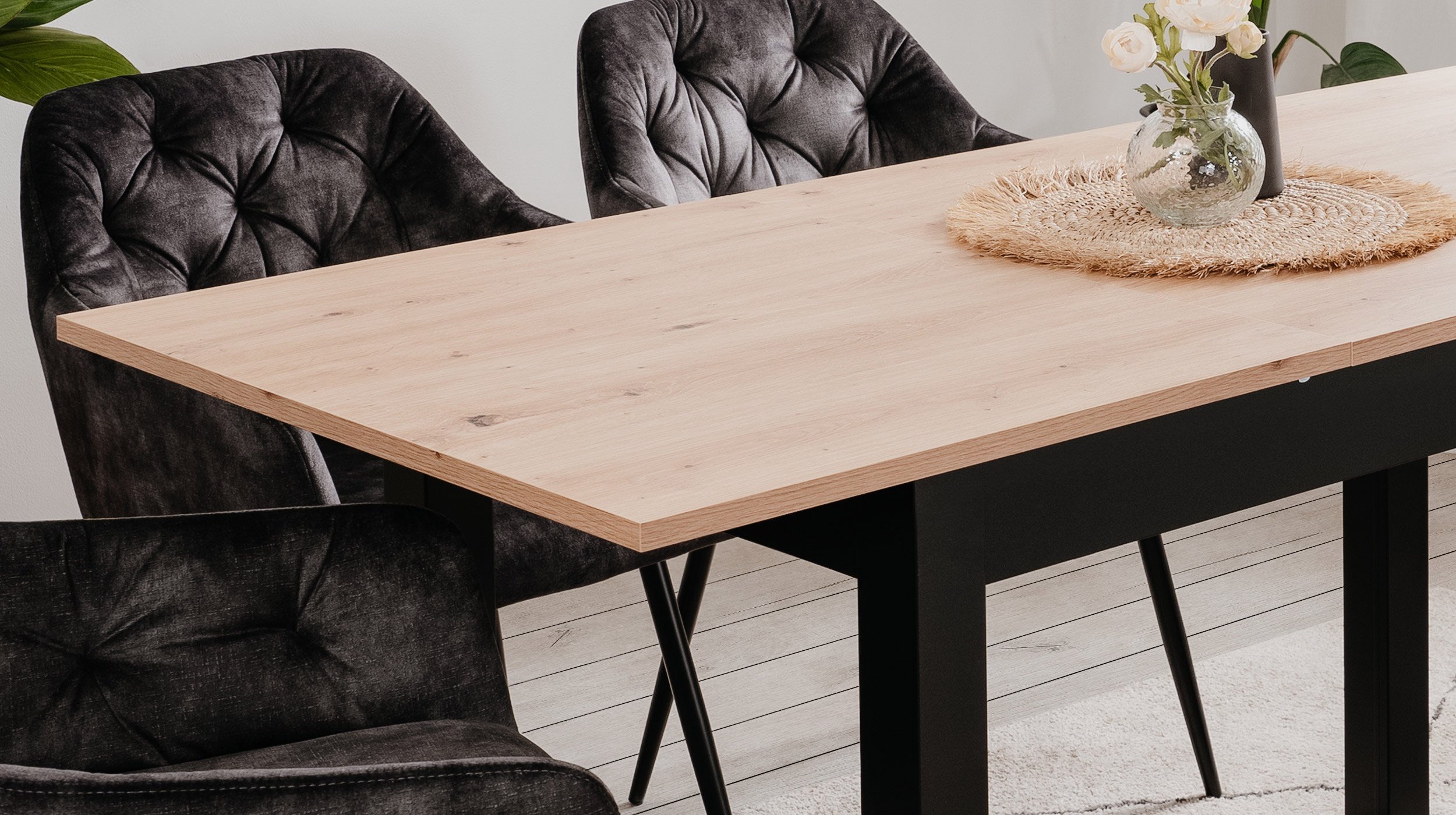 Esstisch 120 - 160 cm ausziehbar Artisan Eiche - COBURG