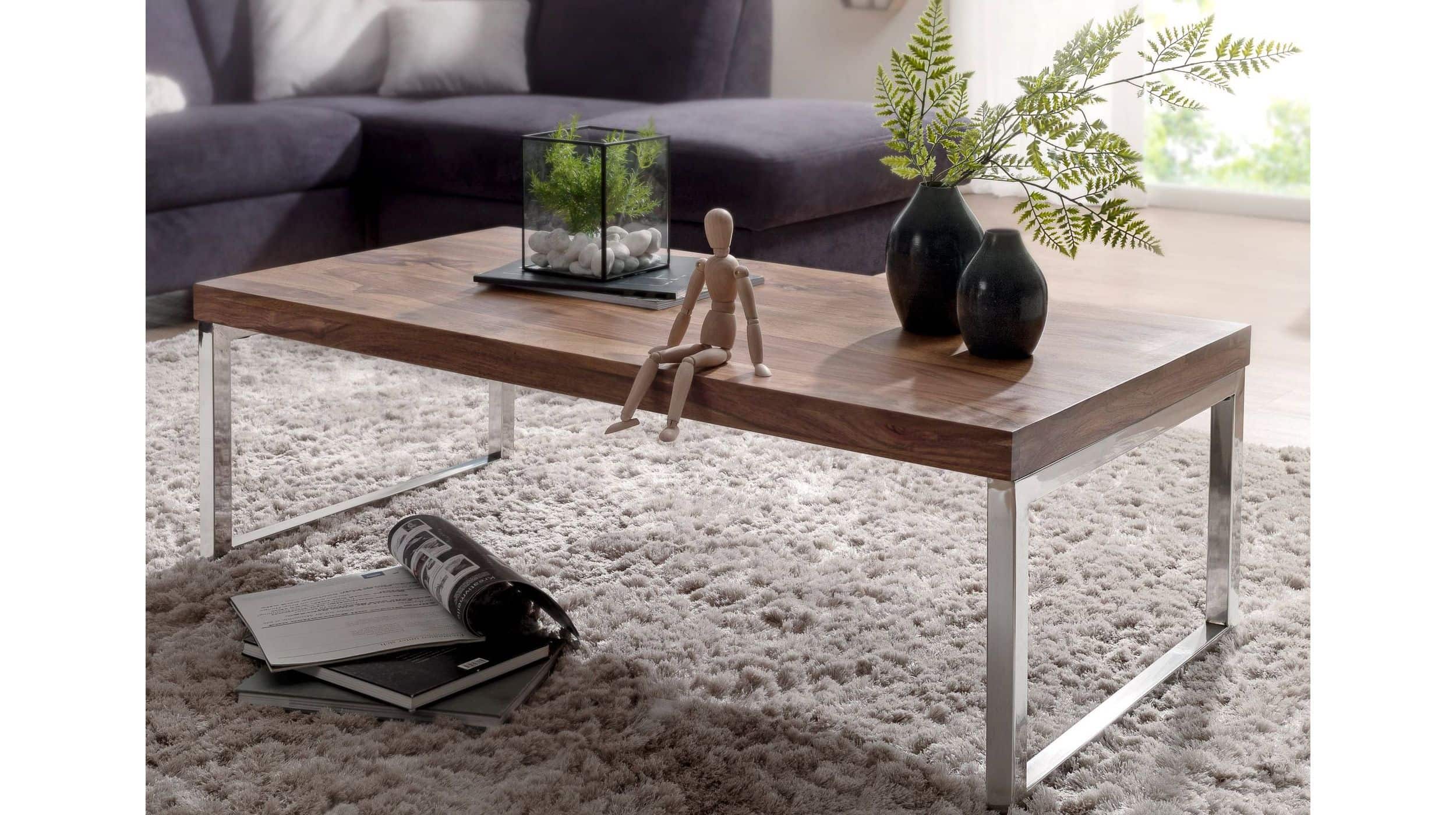 Couchtisch Sheesham massiv 120 x 60 cm - GRETE
