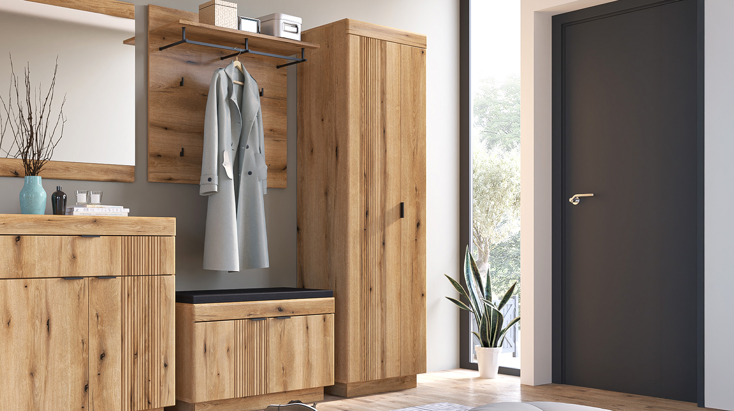 Garderobenschrank Coast Evoke Eiche - Breite 62 cm - DELAMAR