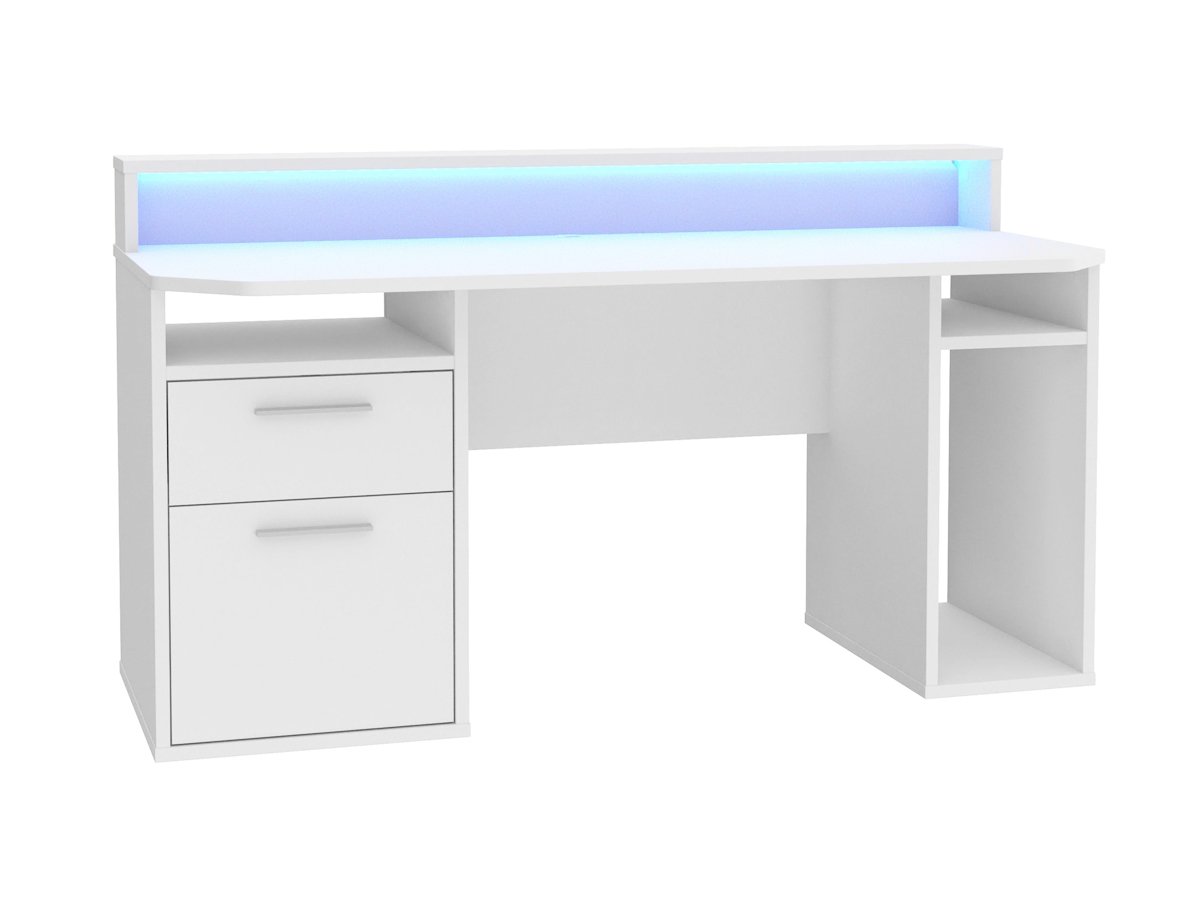 Gaming Tisch Computerschreibtisch 160 cm weiß - LED - TEZAUR