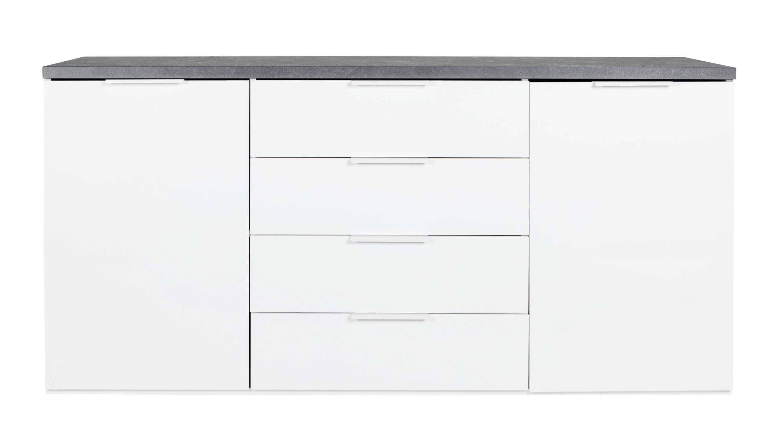 Sideboard Steinoptik - weiß hochglanz 171 cm 2-türig - MUNDI
