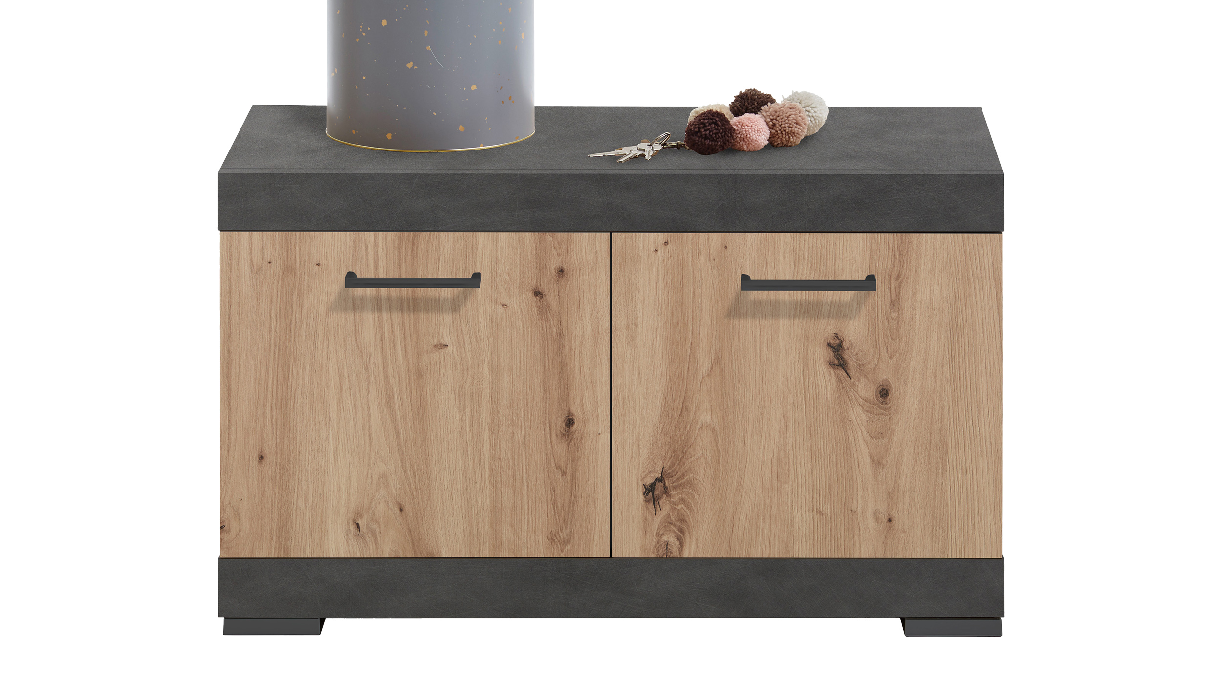 Garderobenbank anthrazit Artisan Eiche 80 cm - BRISTOL