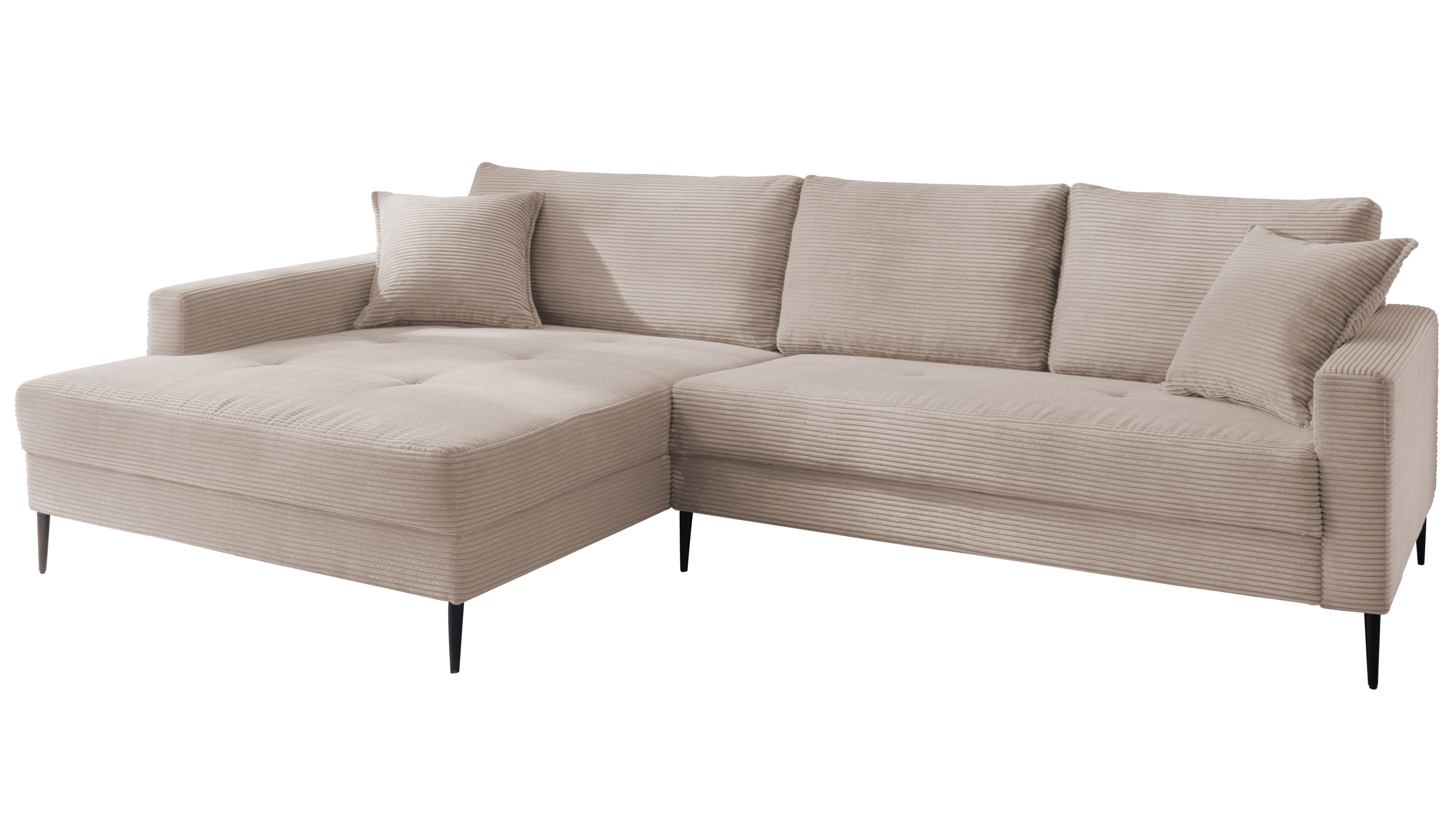 Ecksofa Cord beige 276 x 173 cm - OT links - SUMMER