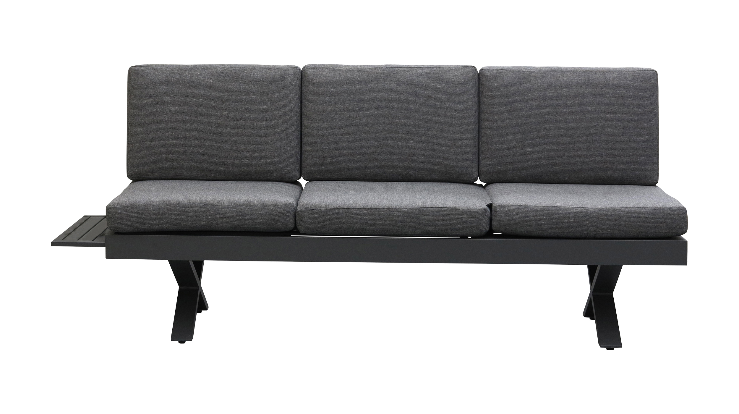 Gartenlounge grau 198 x 72 cm - rechts verstellbar - CALINA