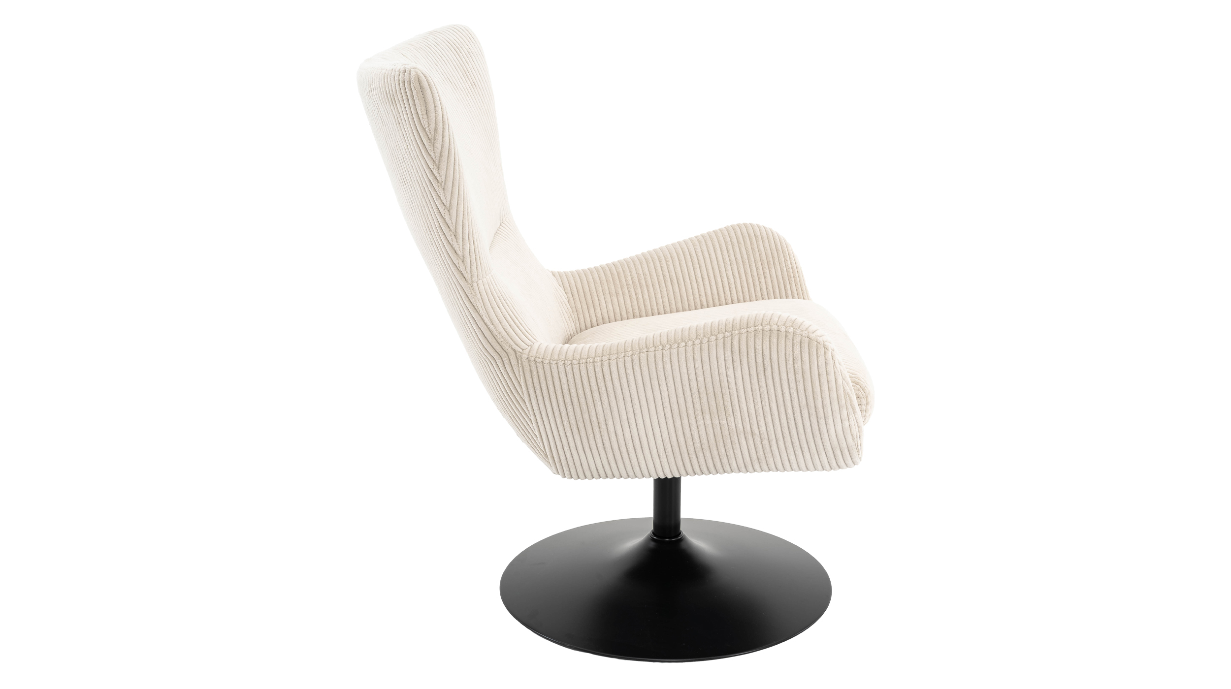 Fernsehsessel Cord beige - 360° Drehfunktion - SOLANO