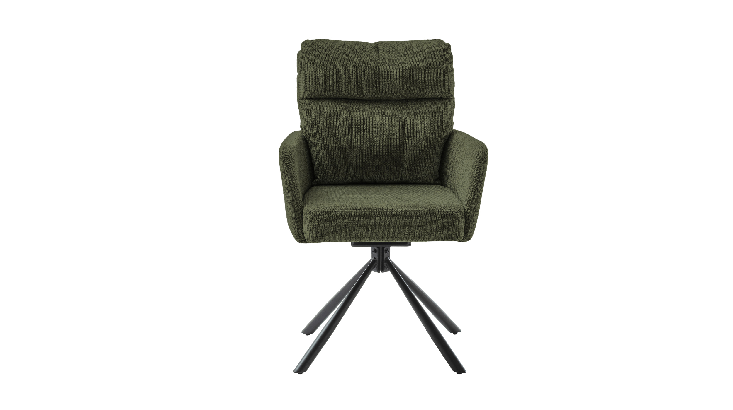 Armlehnstuhl olive Drehstuhl Chenille Optik - UTICA