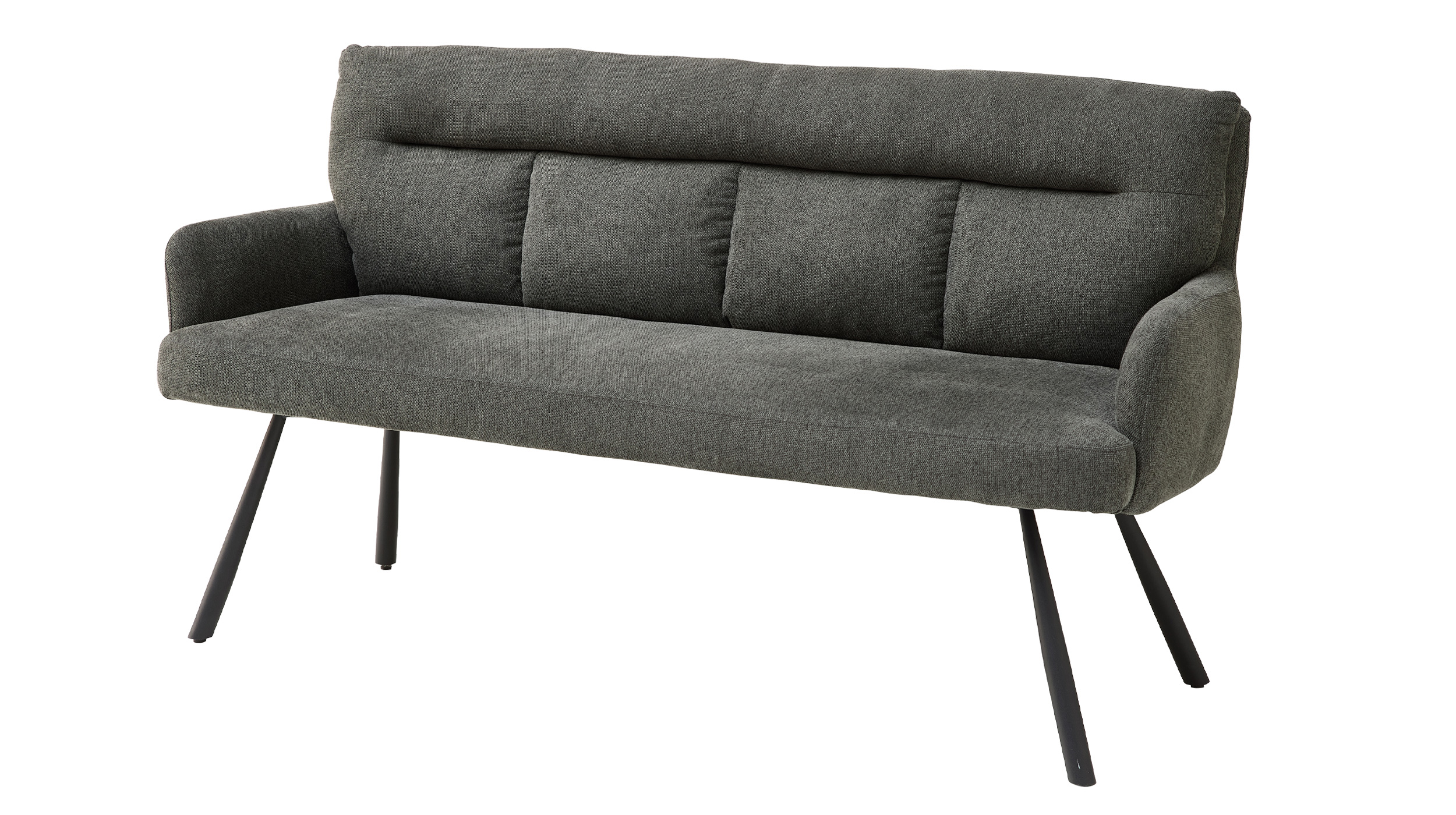 Sitzbank mit Rückenlehne 180 cm Strukturstoff grau - SOFIA