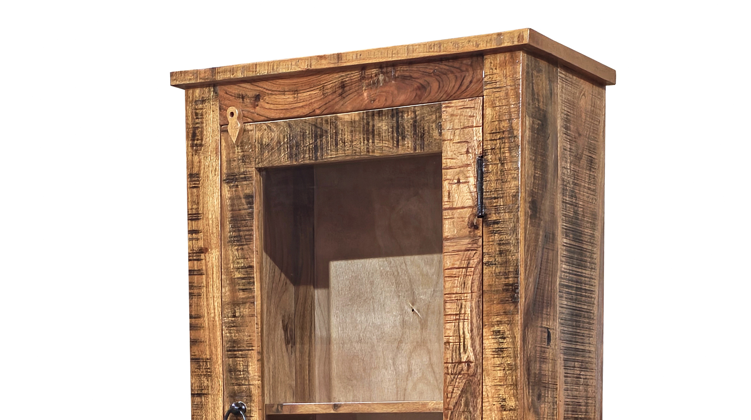 Vitrine mit Glastür Akazie massiv lackiert montiert 60 cm - ACANO