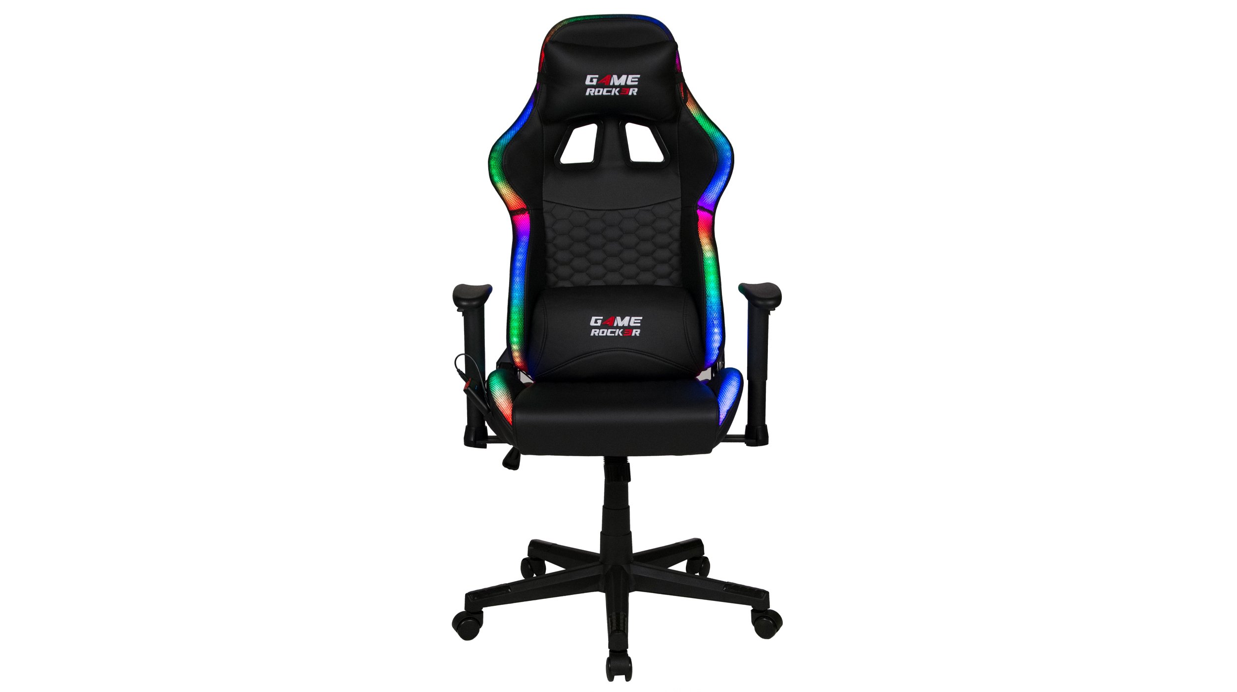 Gaming Stuhl schwarz mit LED-Beleuchtung - GAME ROCKER