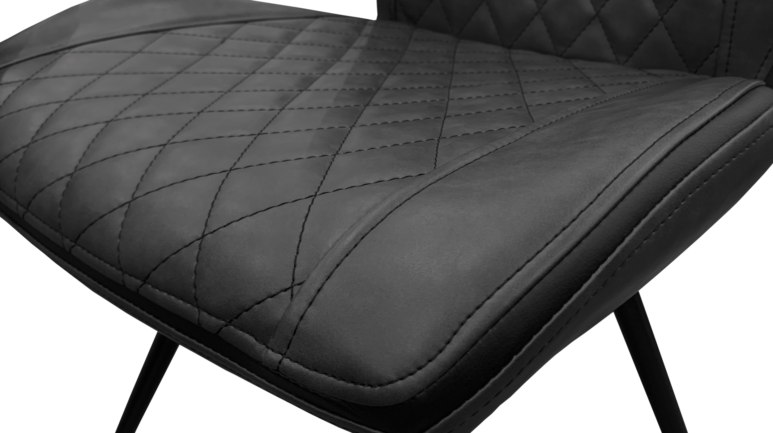 Polsterstuhl Schalenstuhl Lederlook anthrazit - drehbar - KATJA