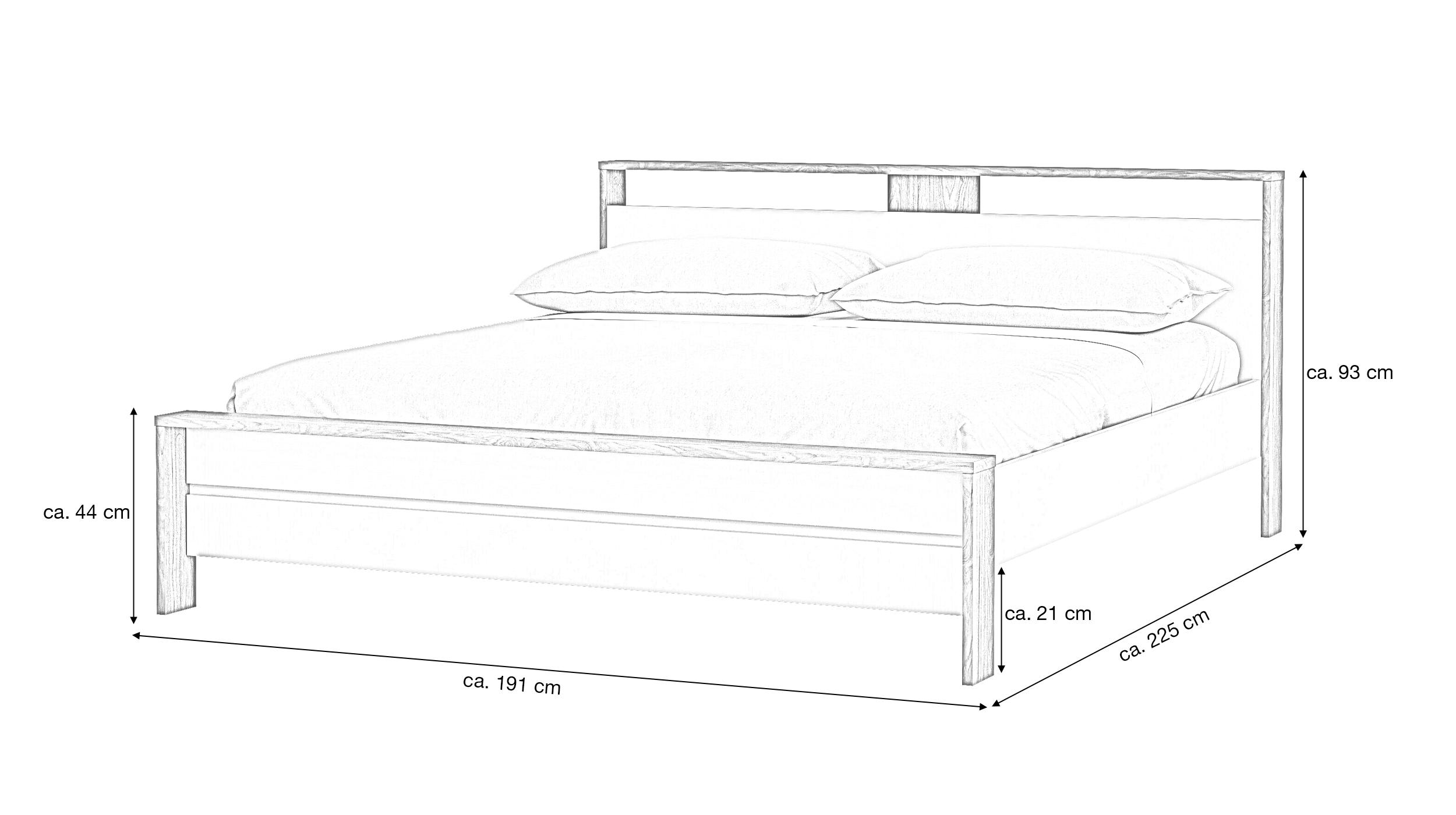 Futonbett 180 x 200 cm weiß hochglanz Jackson Hickory - NEXT