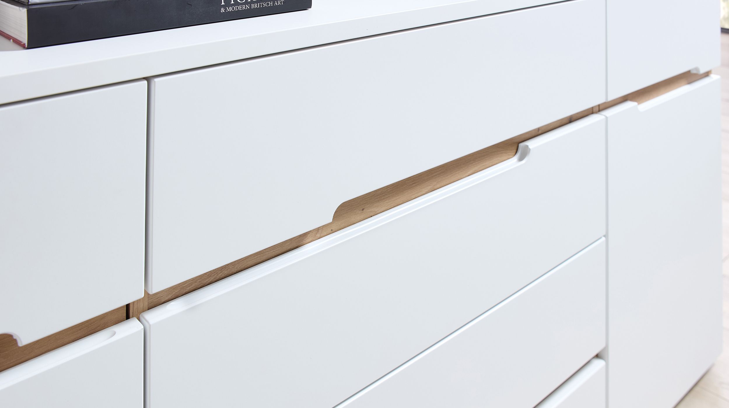 Sideboard mit 4 Schubladen weiß - Artisan Eiche 165 cm - MEMPHIS 