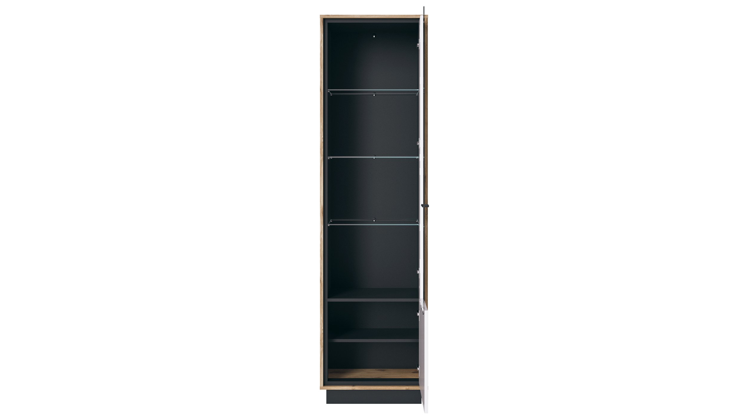 Vitrine weiß - Viking Eiche 207 cm - MESTRE