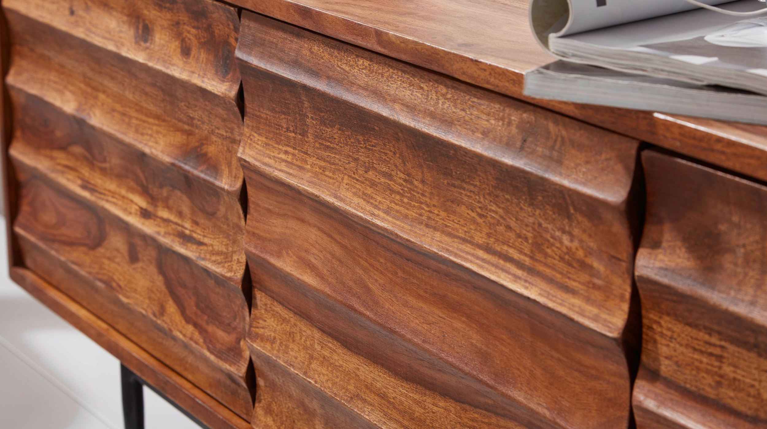 TV-Lowboard Sheesham massiv gebeizt 147 cm - TV-Board - RISA