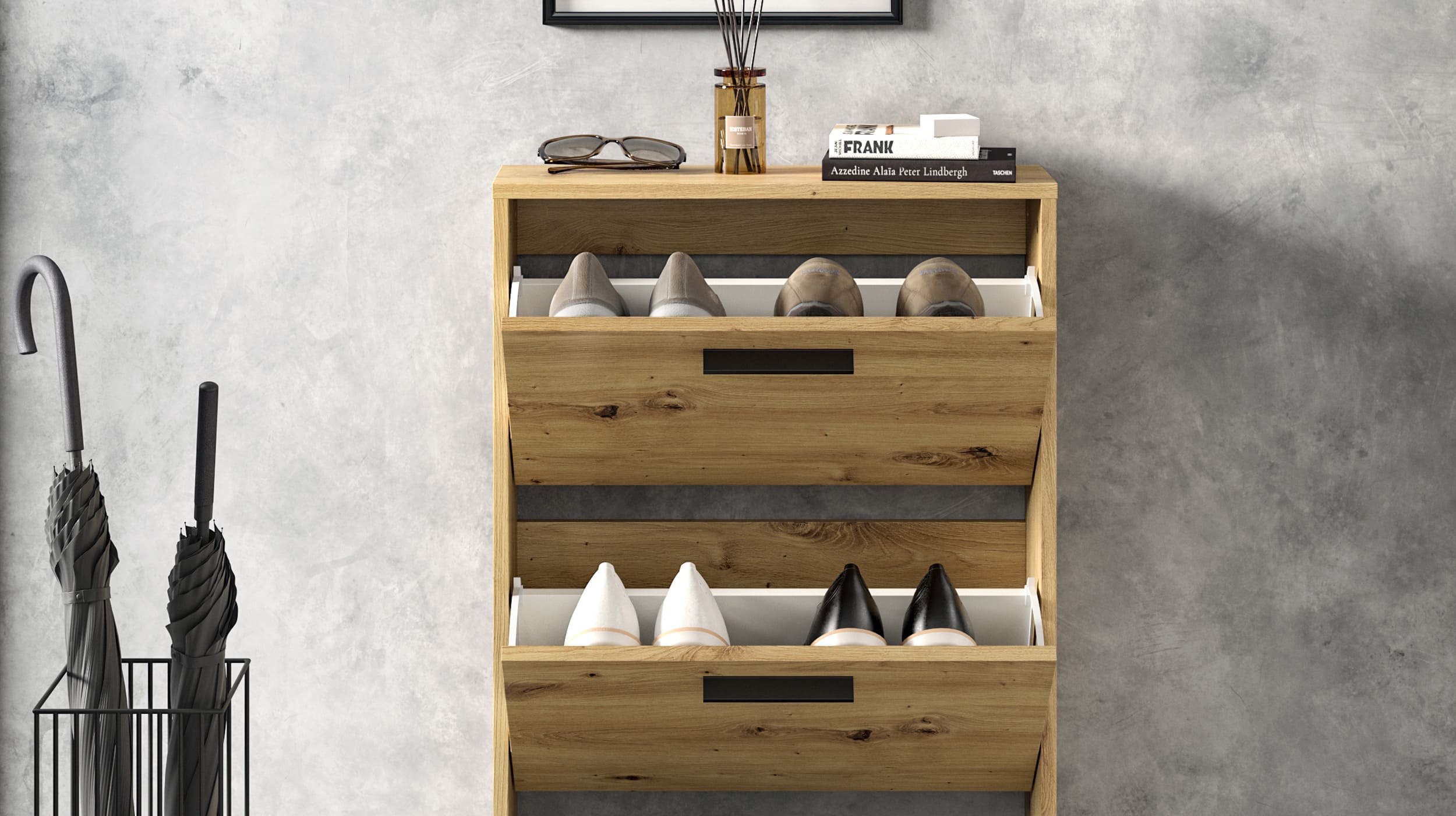 Schuhschrank Artisan Eiche - 59 x 103 cm - SAM
