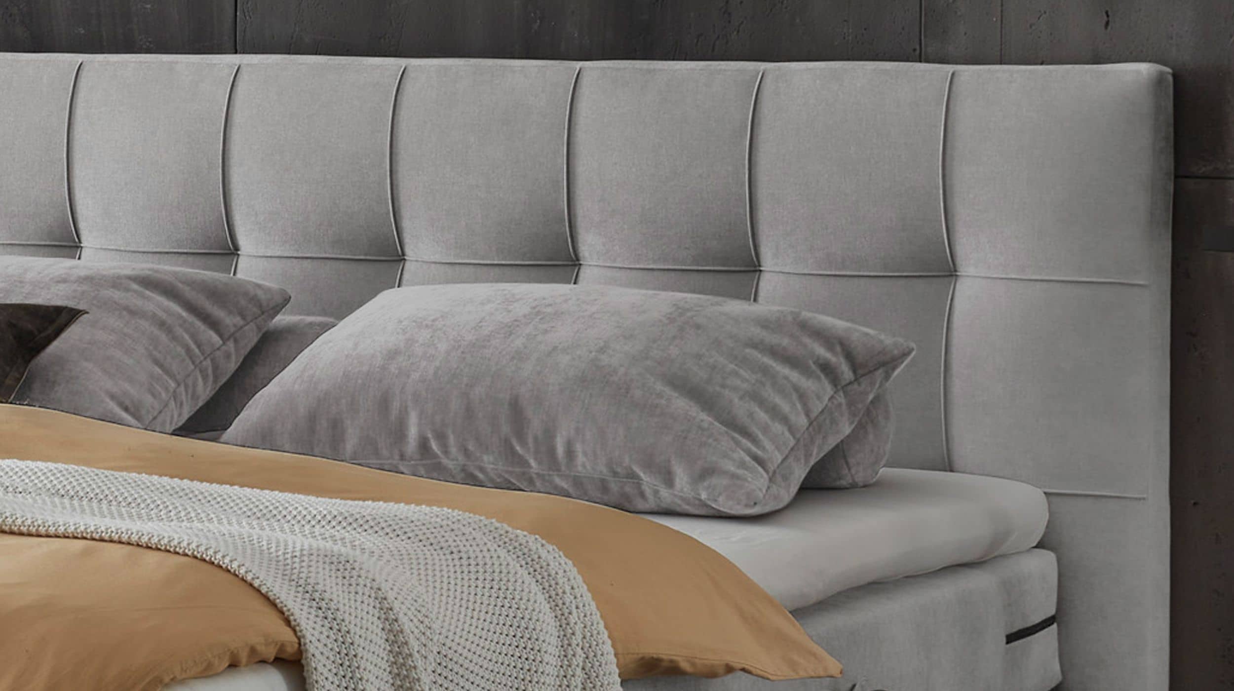Boxspringbett 180 x 200 cm grau - elektrisch - Microfaser - TALENA
