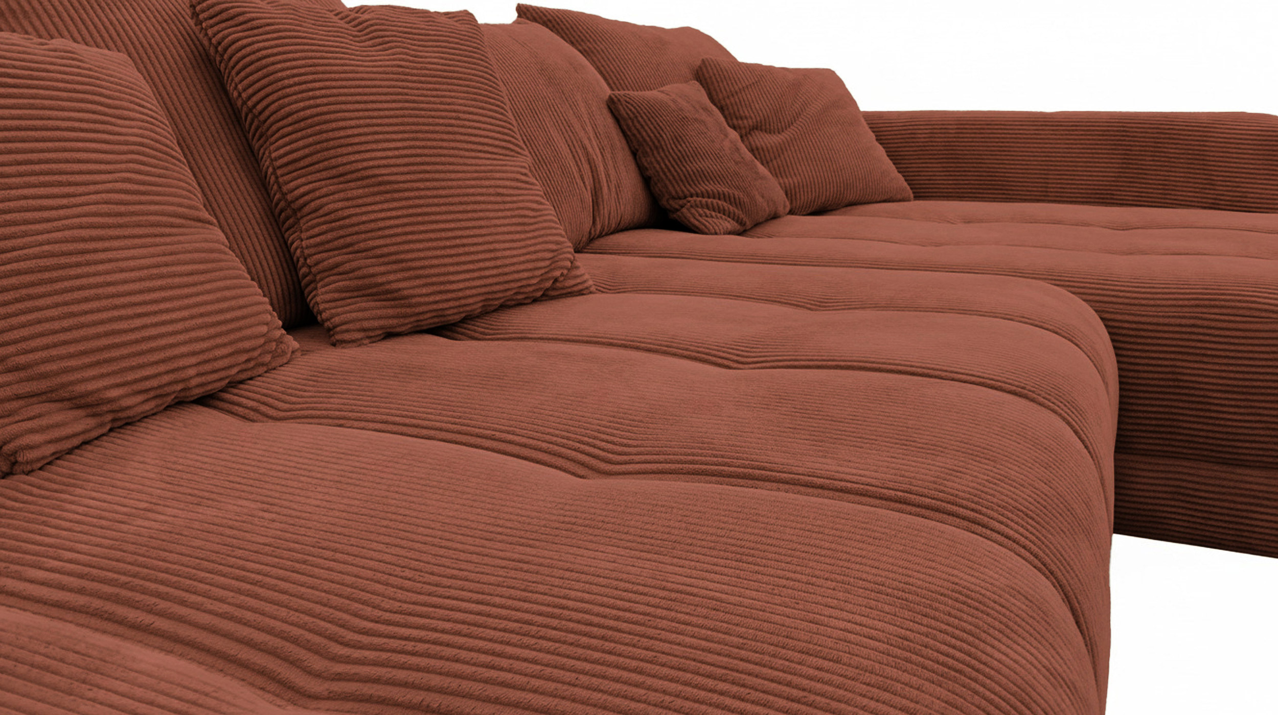 Ecksofa Cord rost 300 x 215 cm - OT rechts - ARTEMIS