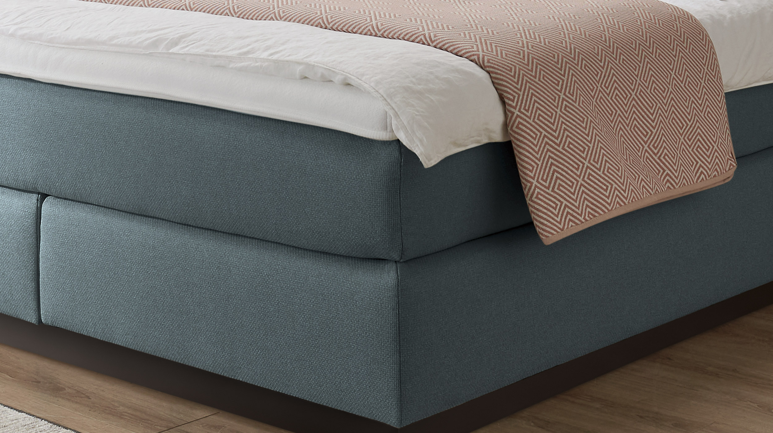 Boxspringbett 180 x 200 cm grau-blau Microchenillebezug - SALVO
