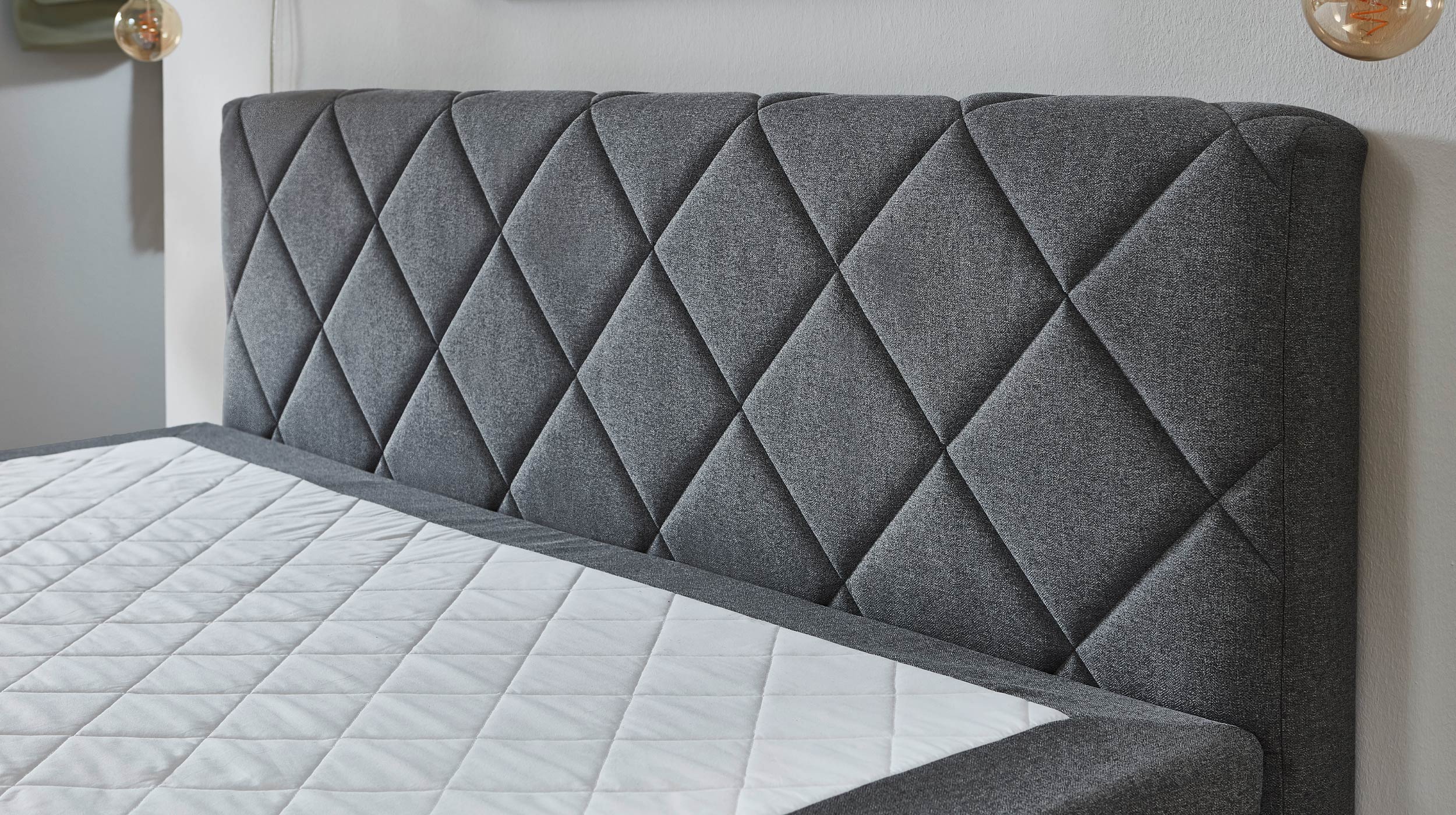 Boxspringbett 180 x 200 cm Stoffbezug grau - INNSBRUCK