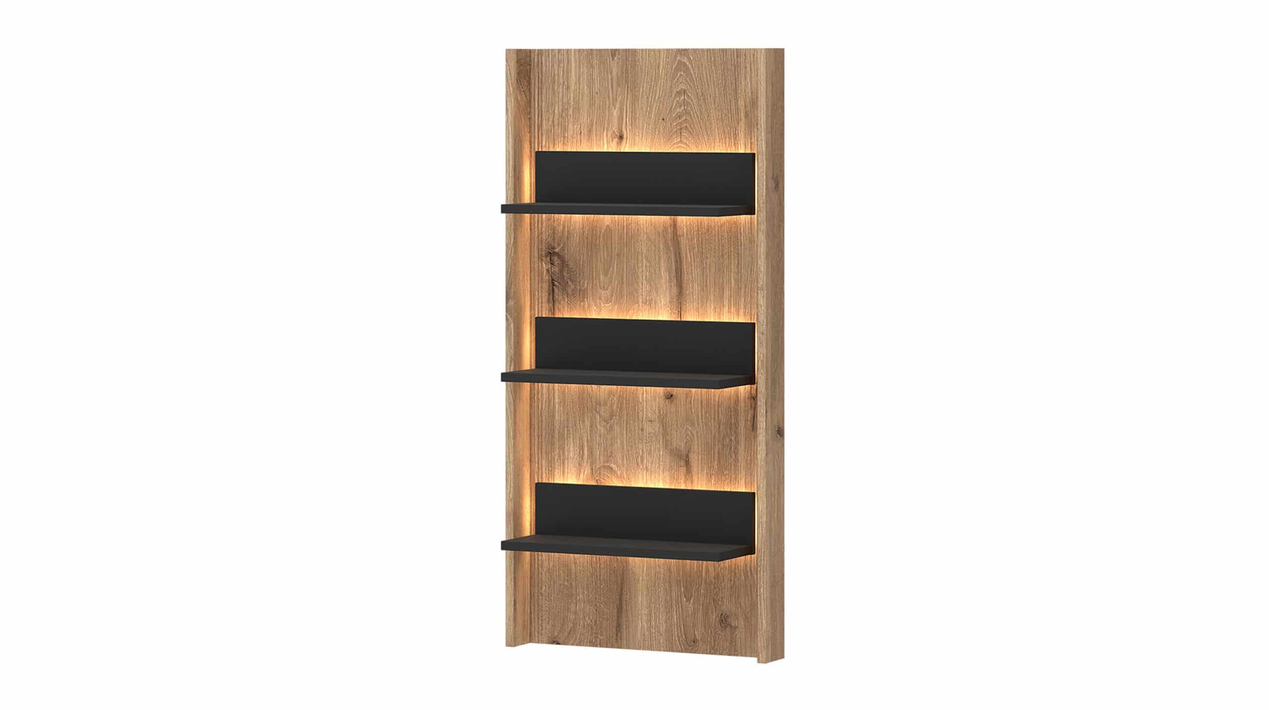 Wandboard mit Beleuchtung Viking Eiche - Anthrazit 50 cm - PARDOO