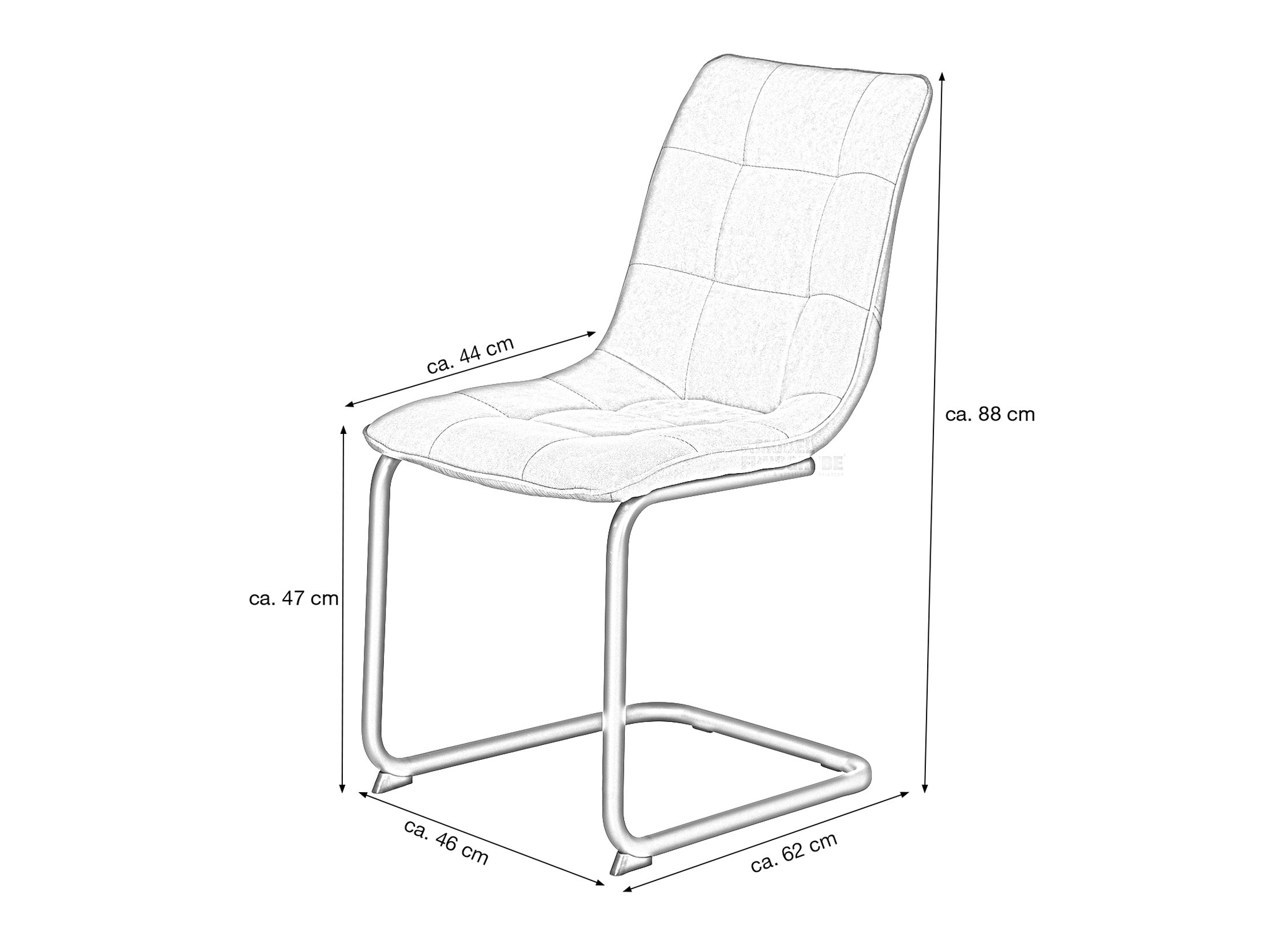 Schwingstuhl für Esszimmer anthrazit mit Microfaser - JENNY