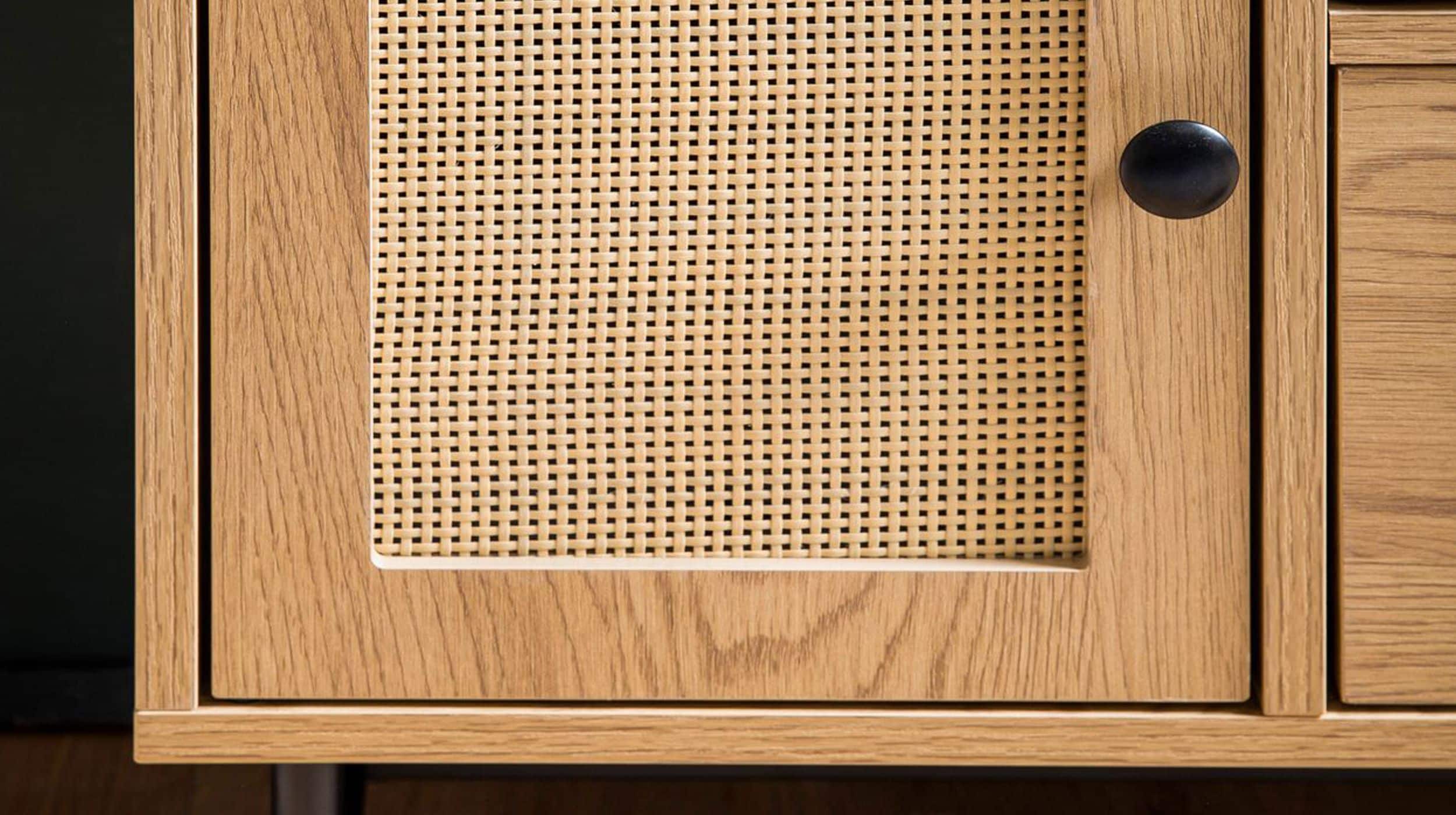 Garderobenbank Eiche Holzdekor - Rattan B 100 x H 60 cm - RATVAN
