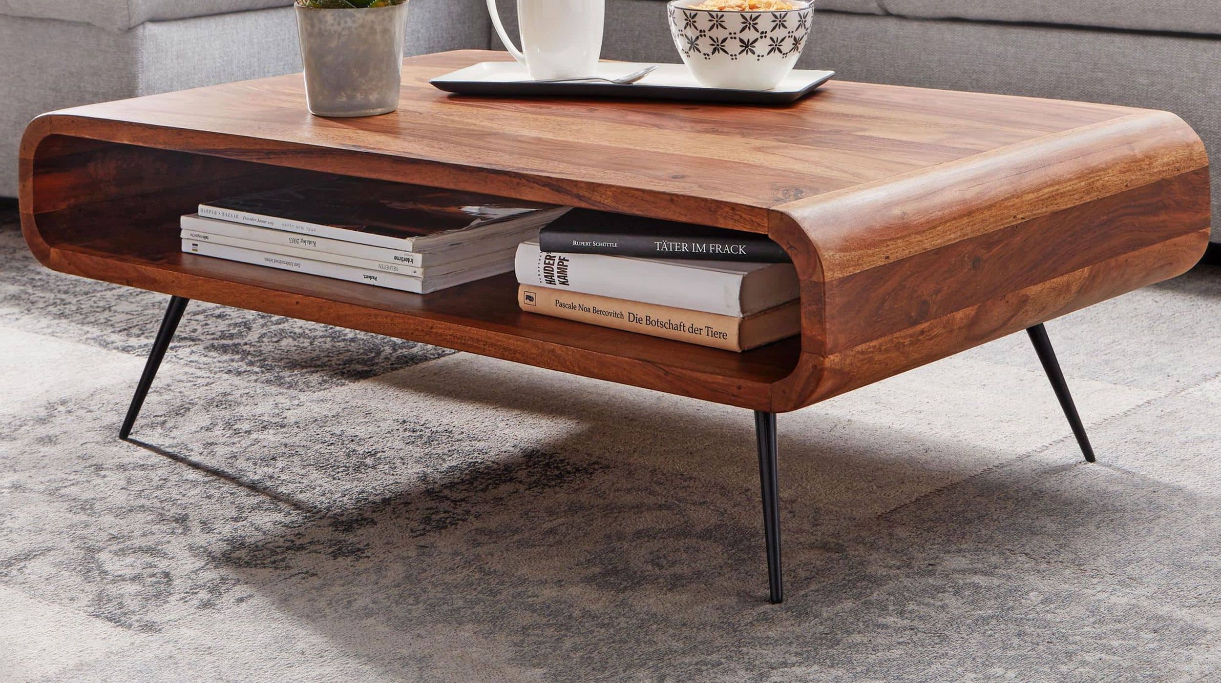 Couchtisch Sheesham massiv gebeizt - 90 x 55 cm - RAYNE