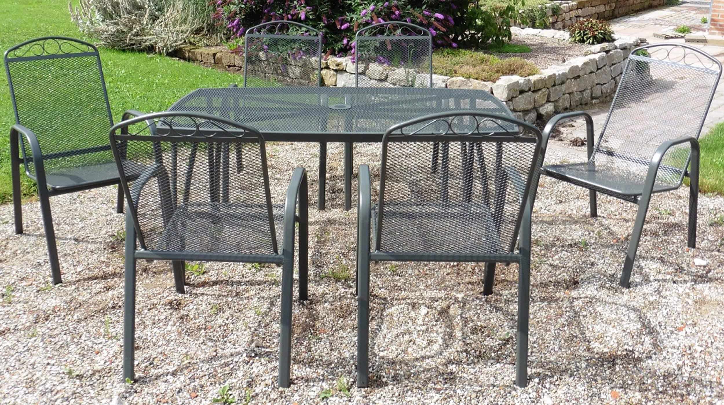 Gartentisch rechteckig 150 x 90 cm schwarz - BRIGHTON