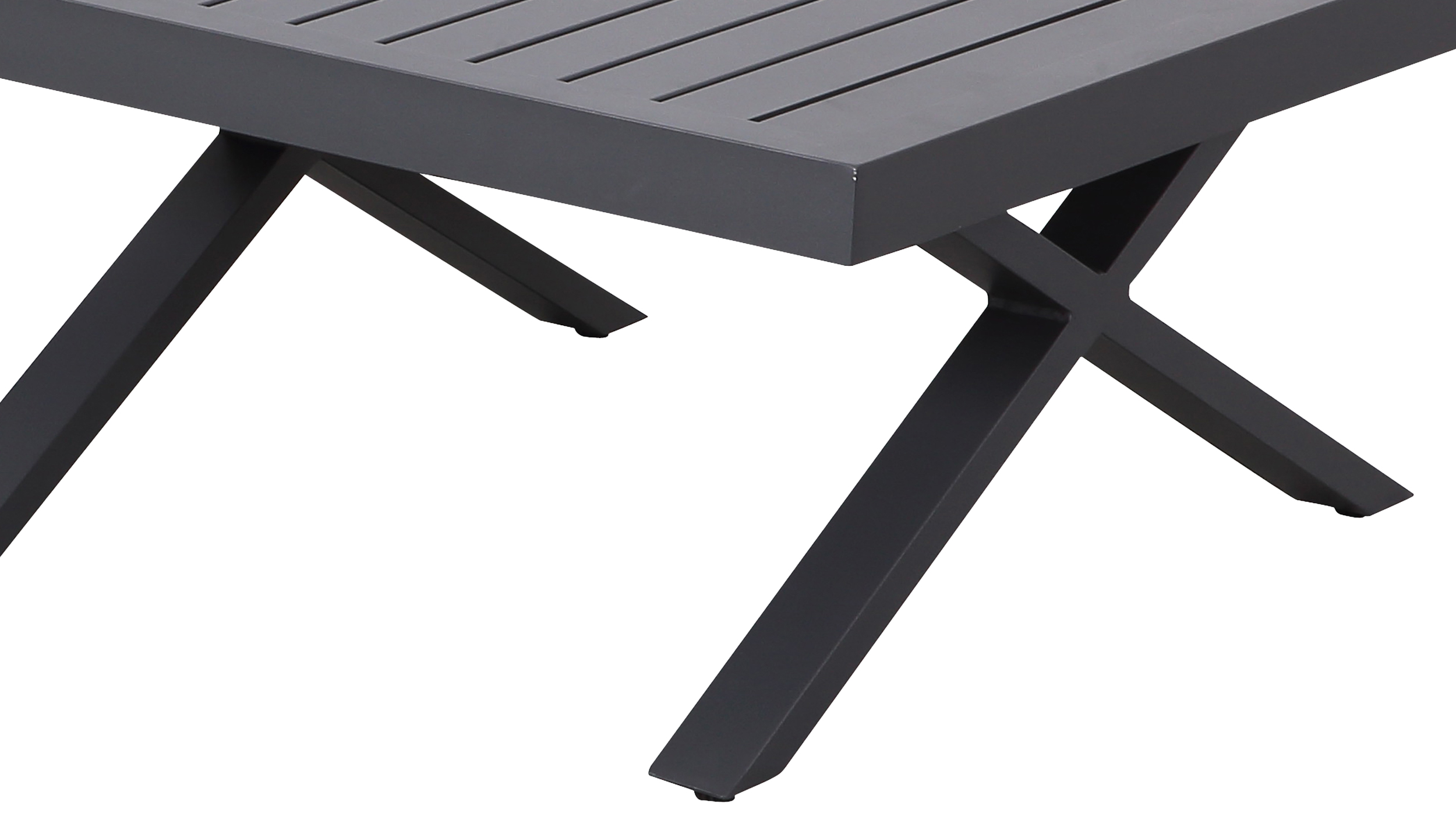 Gartentisch-Set quadratisch anthrazit 72 x 72 - 2er-Set - LUNA