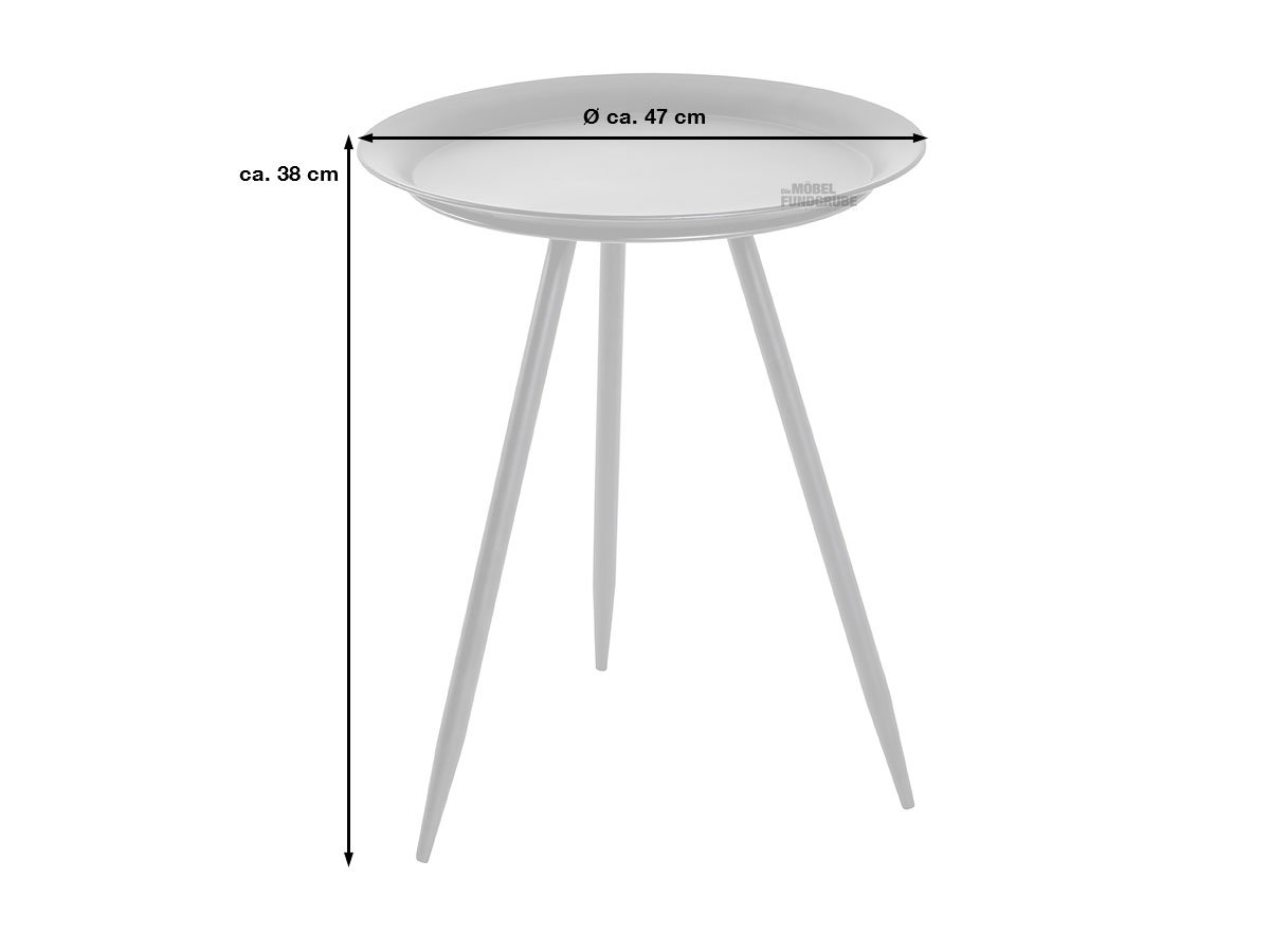 Beistelltisch schwarz Metall - rund - 47 x 38 cm - HANS Beistelltisch schwarz Metall - rund - 47 x 38 cm - HANS