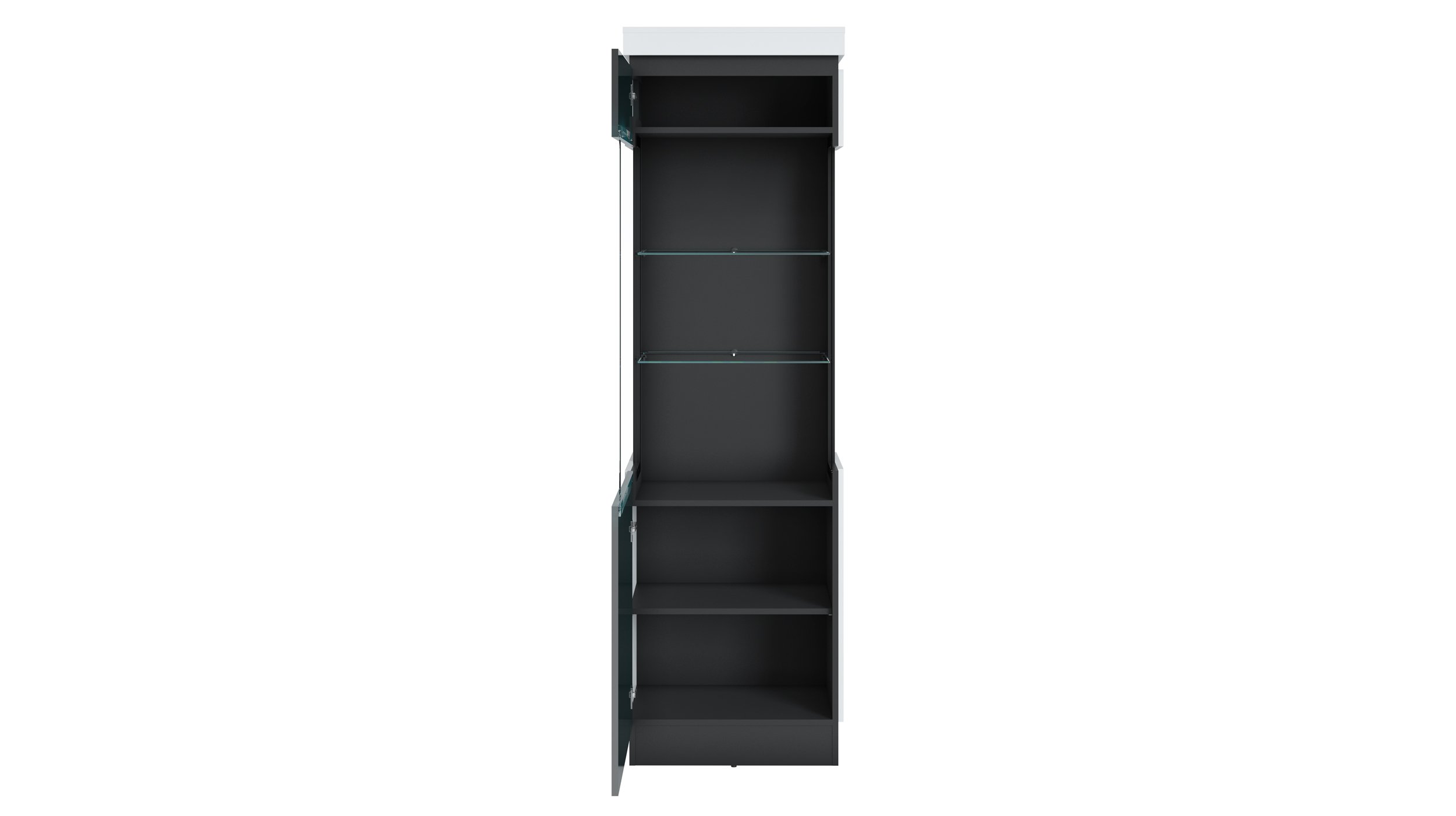 Vitrine mit Glastür alpinweiß Breite 60 cm - CAMPANIA
