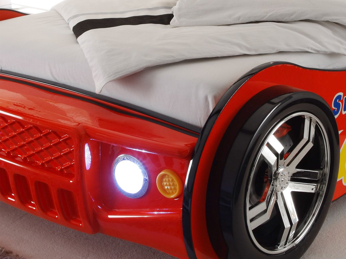 Spielbett Automotiv 90 x 200 cm rot lackiert - ENERGY