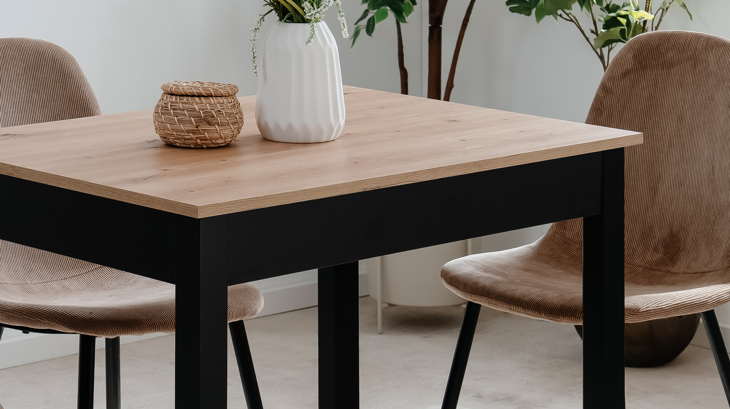 Esstisch 90 x 67 cm Artisan Eiche Holzdekor - CAPRI