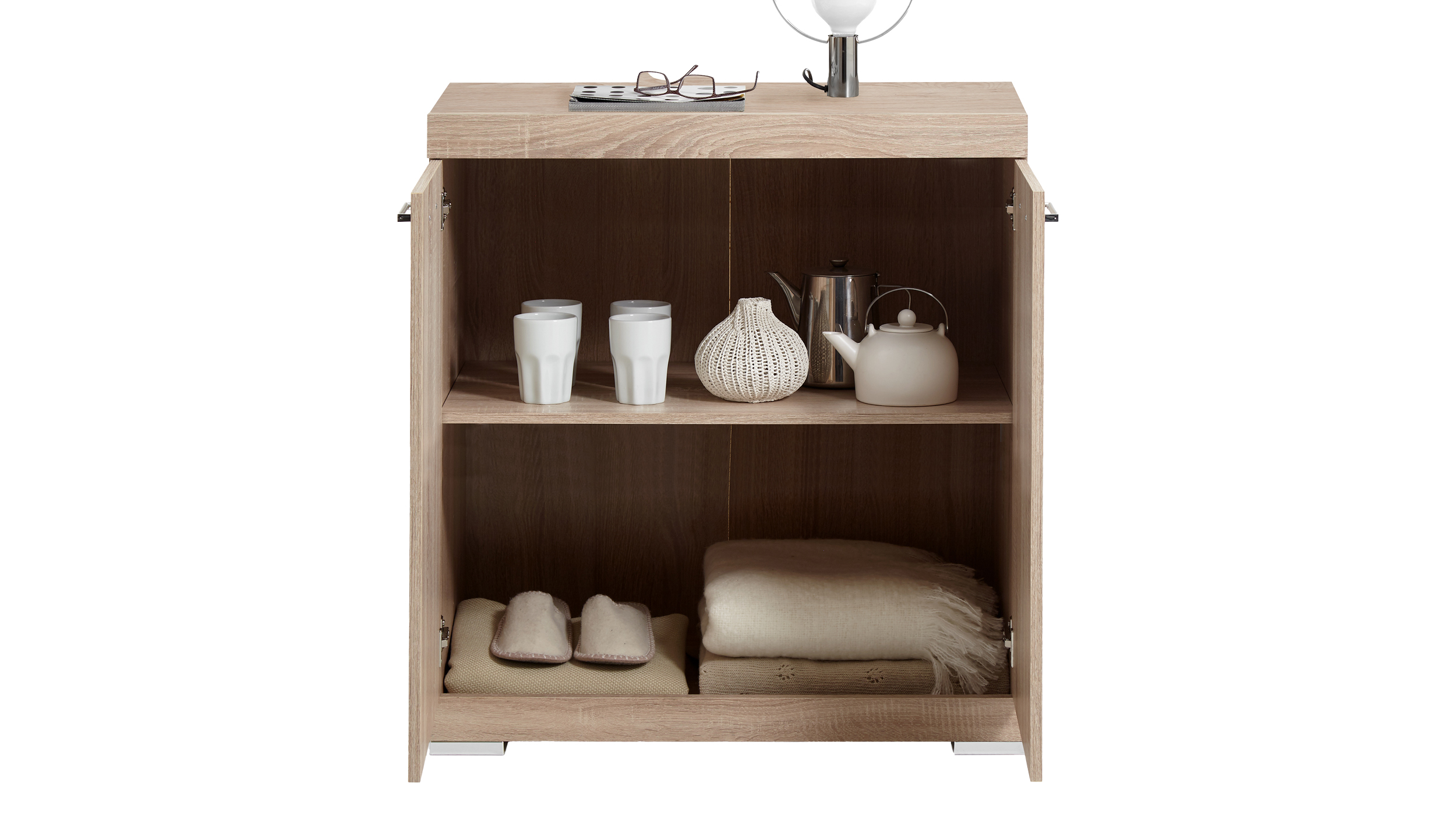 Kommode Eiche 80 x 50 cm - 2-türig - BRISTOL