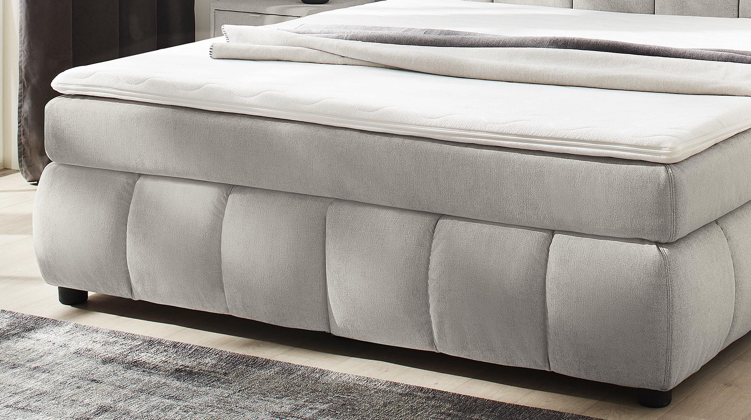 Boxspringbett 180 x 200 cm grau-beige Stoffbezug - CORA 