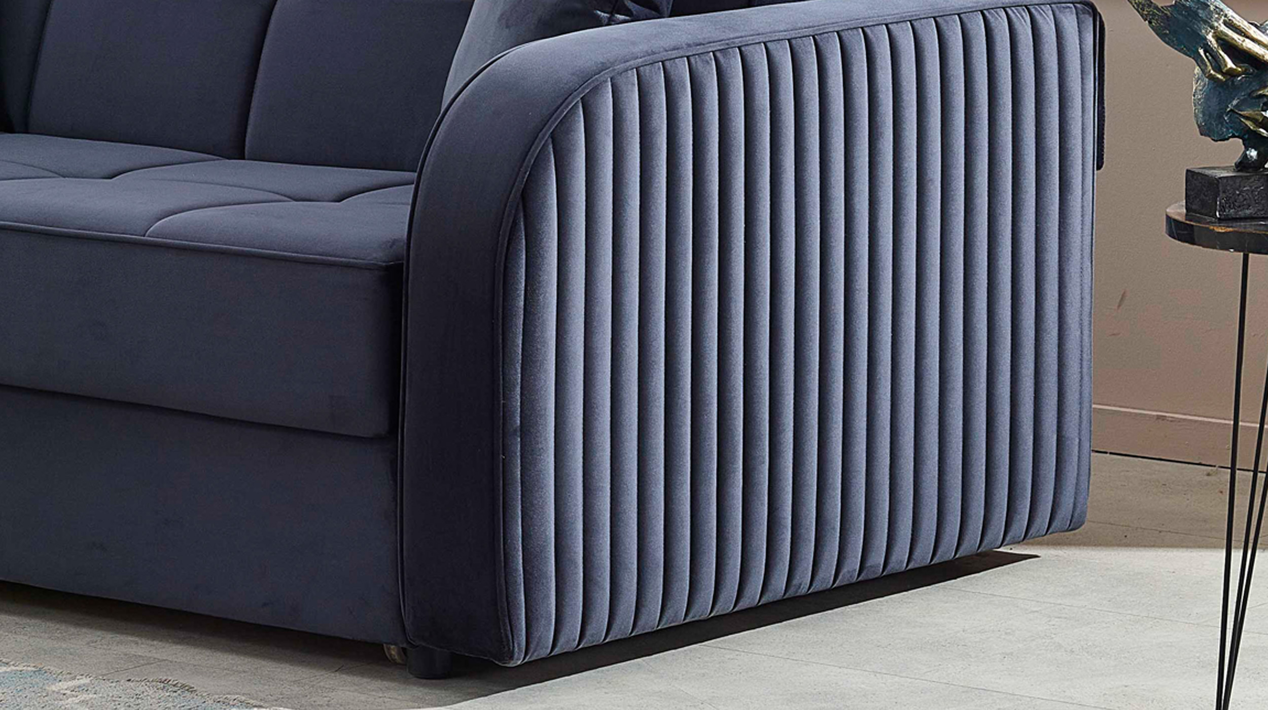 Schlafsofa anthrazit Bettkasten Dauerschläfer 162 cm - FREDERICO