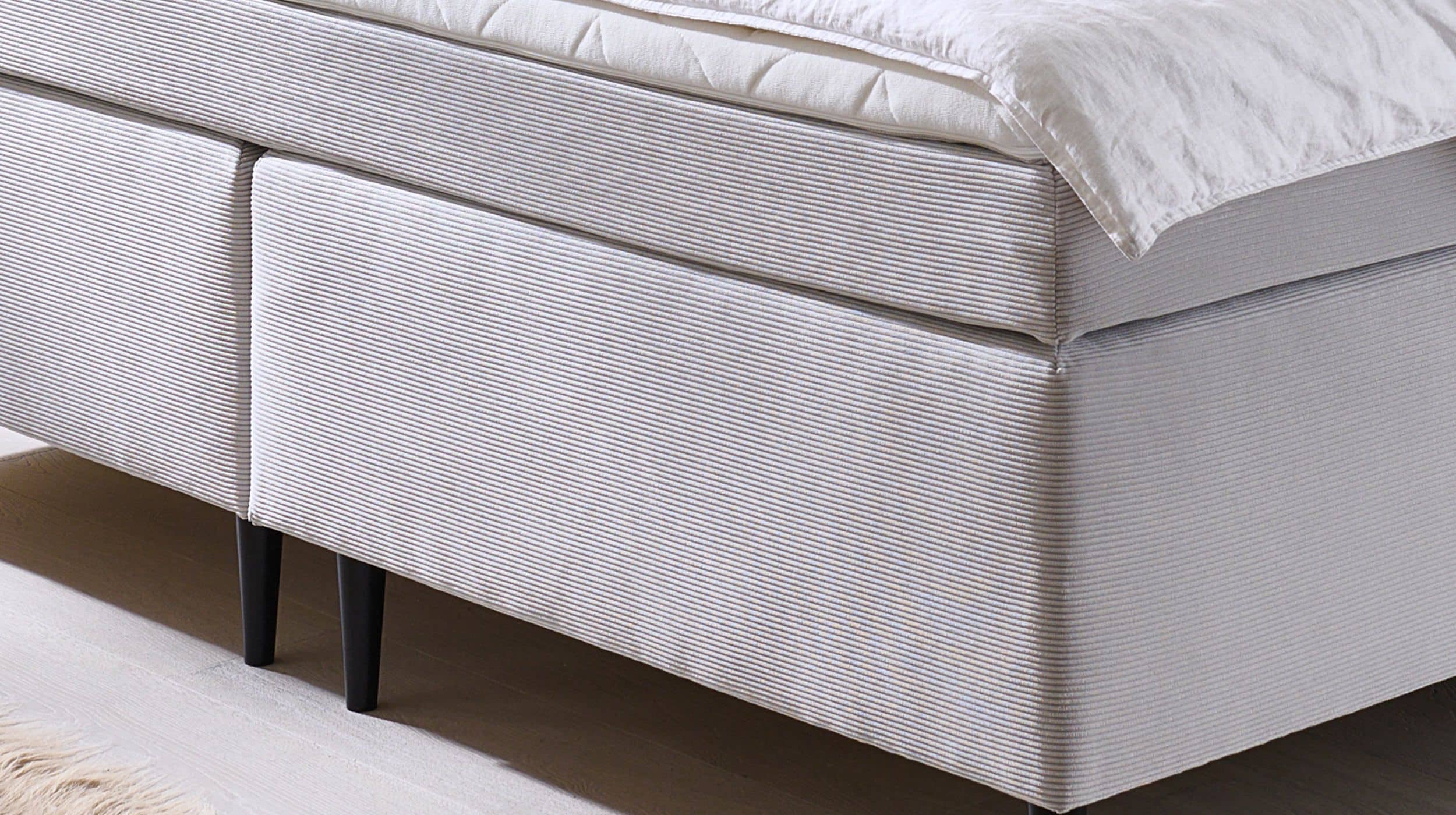 Boxspringbett 180 x 200 cm grau Feincord - VILLACH