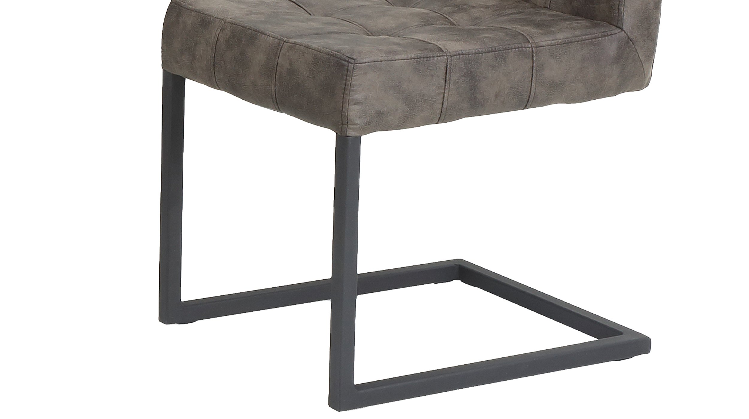Schwingstuhl für Esszimmer braun in Lederlook  - DONNA