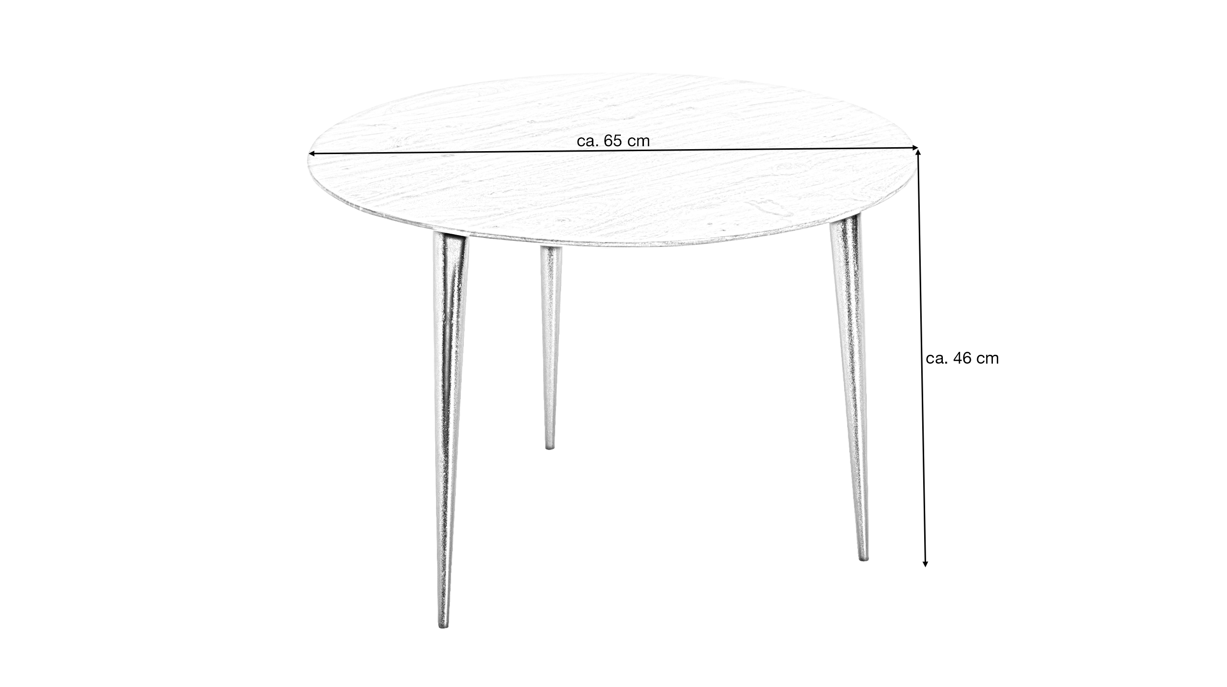 Beistelltisch Akazie massiv natur - rund - 65 x 46 cm - KALKUTTA