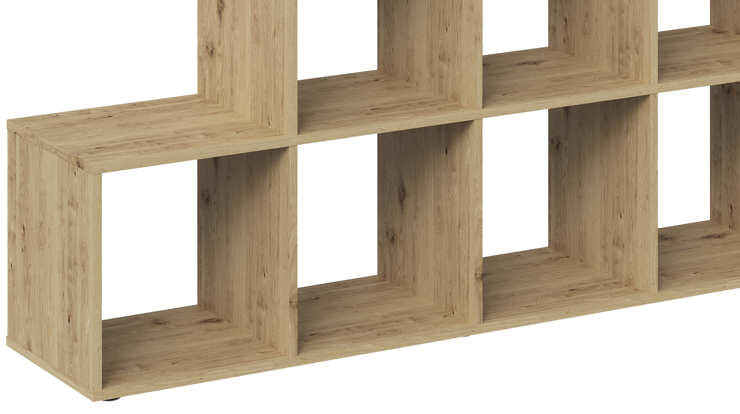 Raumteiler Artisan Eiche 139 x 142 cm - 10 Fächer - RIKU