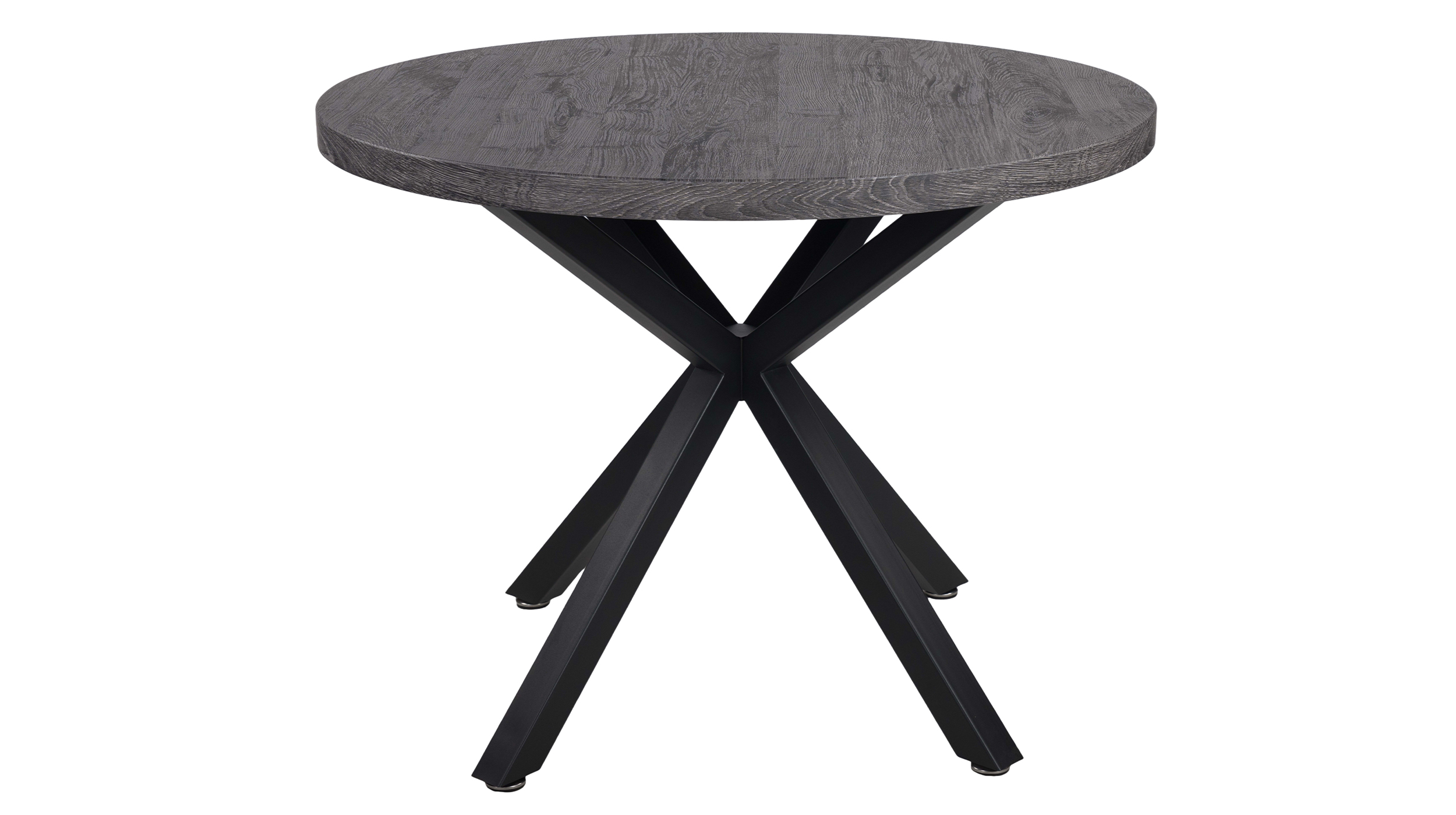 Esstisch rund 100 cm Akazie grau - schwarz - DAMIRA Esstisch rund 100 cm Akazie grau - schwarz - DAMIRA