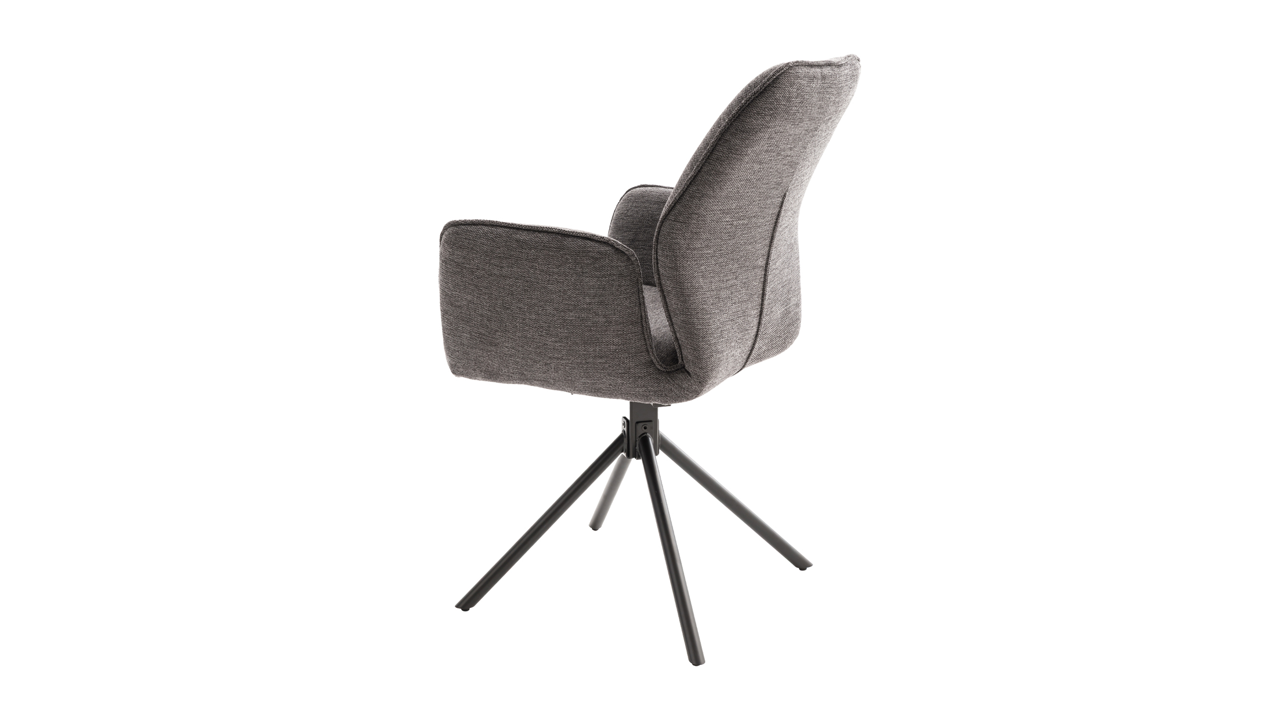 Armlehnstuhl anthrazit Drehstuhl Stoffbezug Chenille Optik - GREYTON