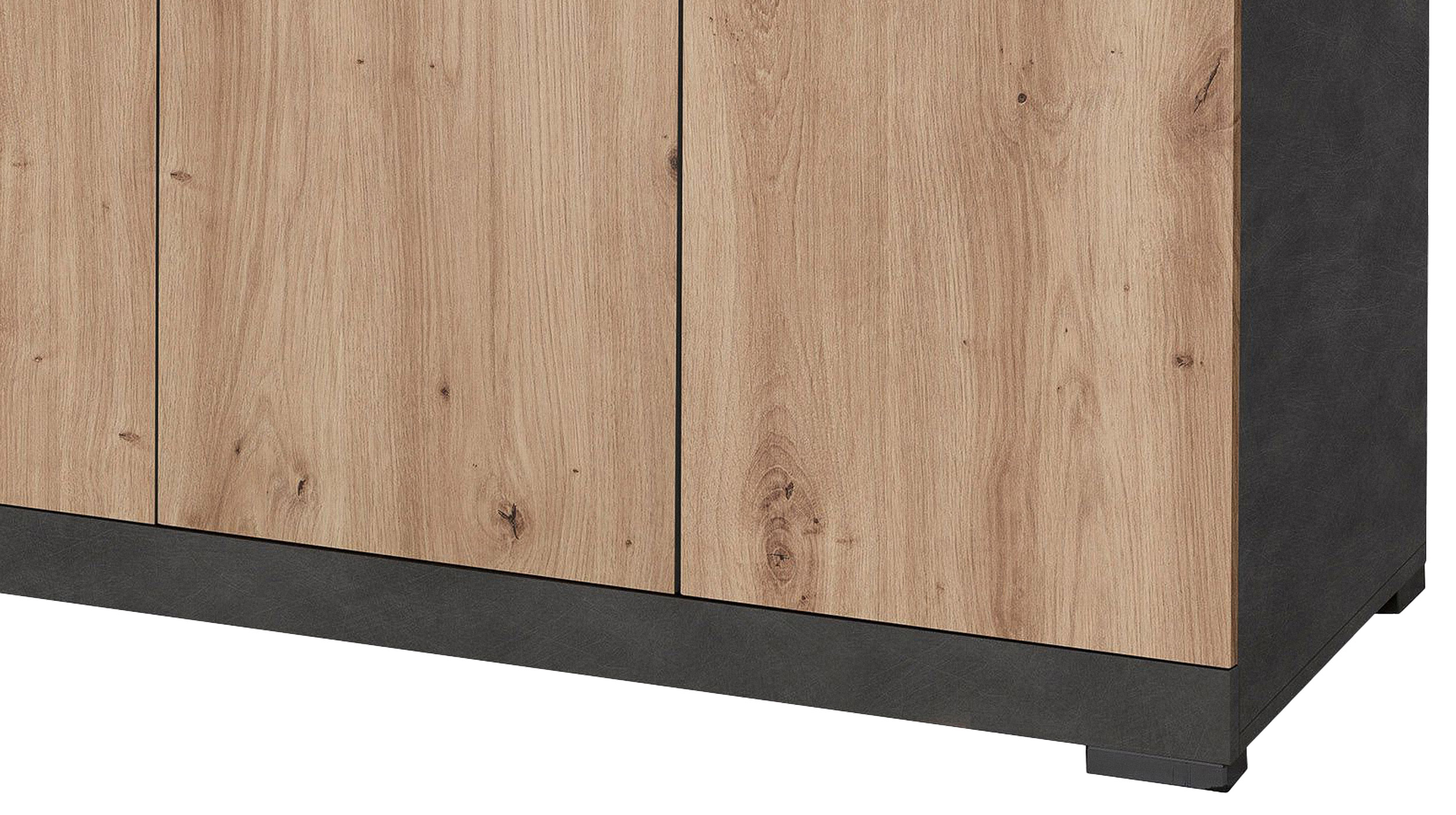 Kommode mit Schubladen anthrazit Artisan Eiche 160 cm - BRISTOL