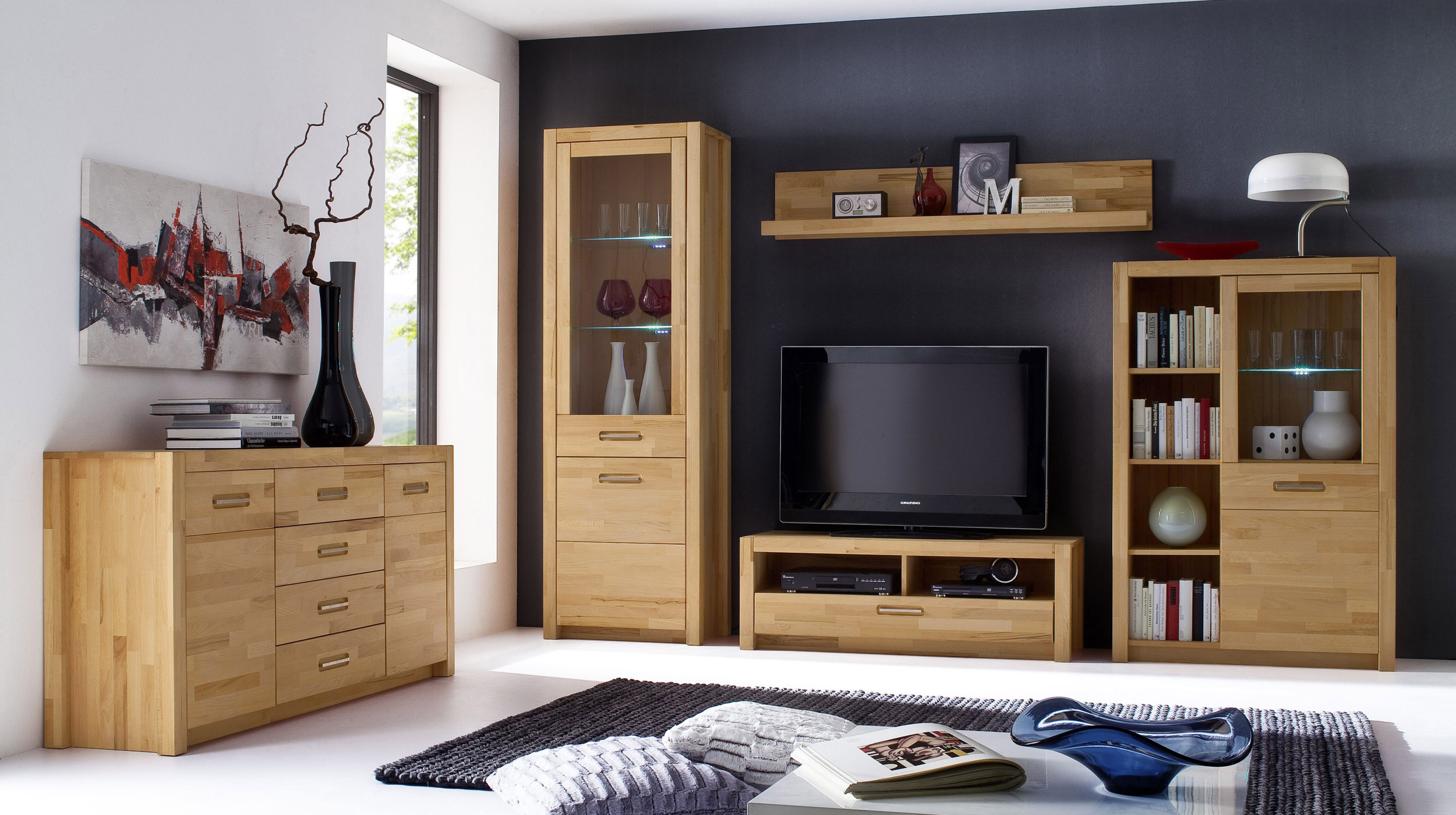 Couchtisch Massivholz Kernbuche geölt 104 x 62 cm - FENJA