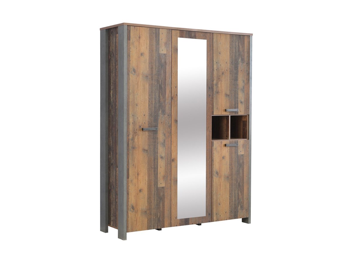 Kleiderschrank Old Wood - Beton 156 cm - CLIF