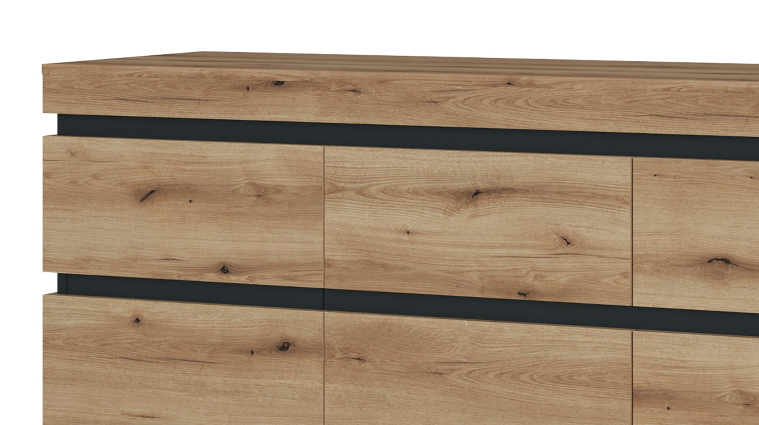 Sideboard Coast Evoke Eiche - grau 201 cm - CORTE