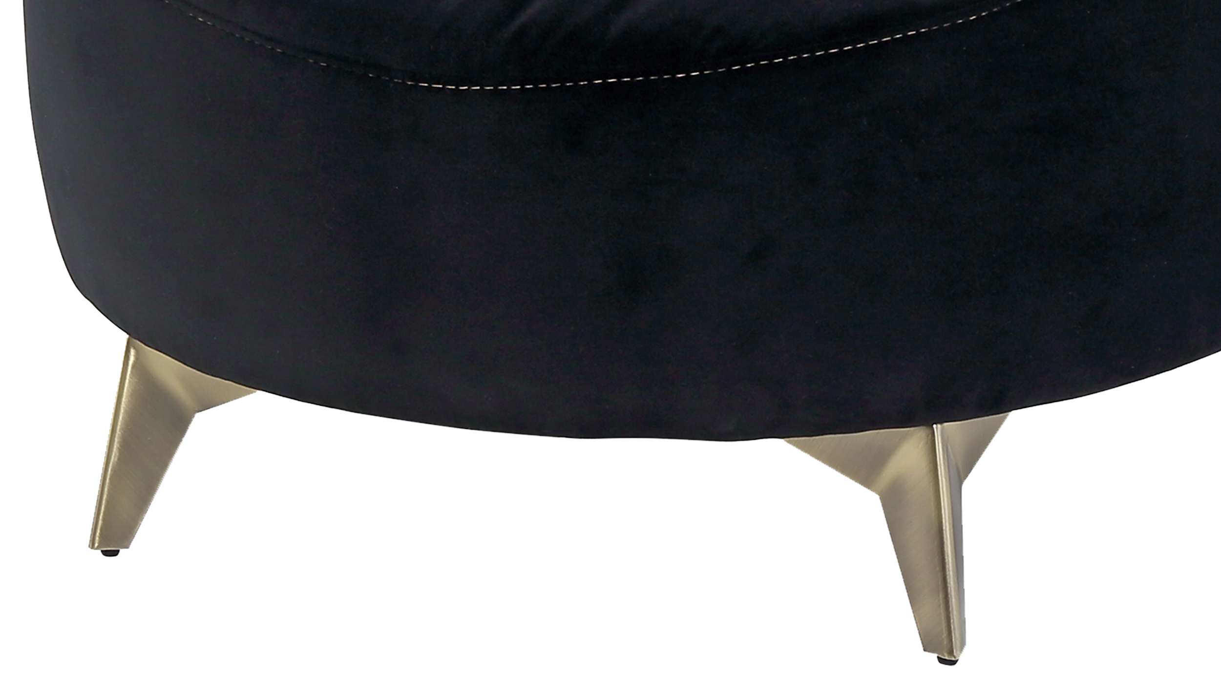 Hocker Sitzhocker 70 x 61 cm Samtstoff schwarz - YORK